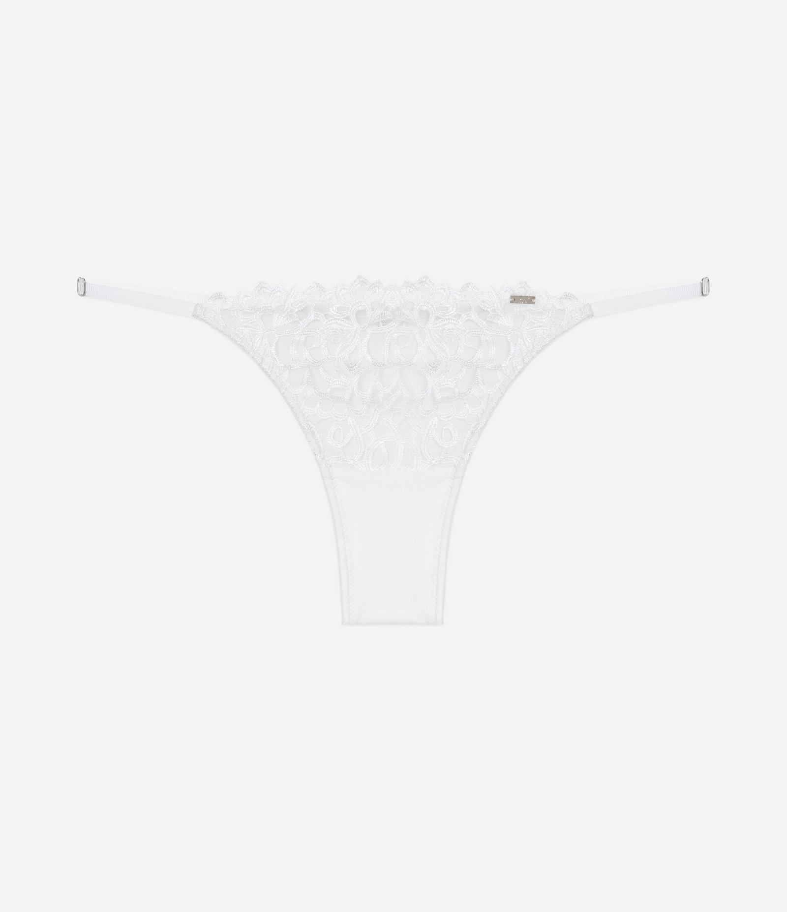 Calcinha String Fio Duplo em Renda Branco 5