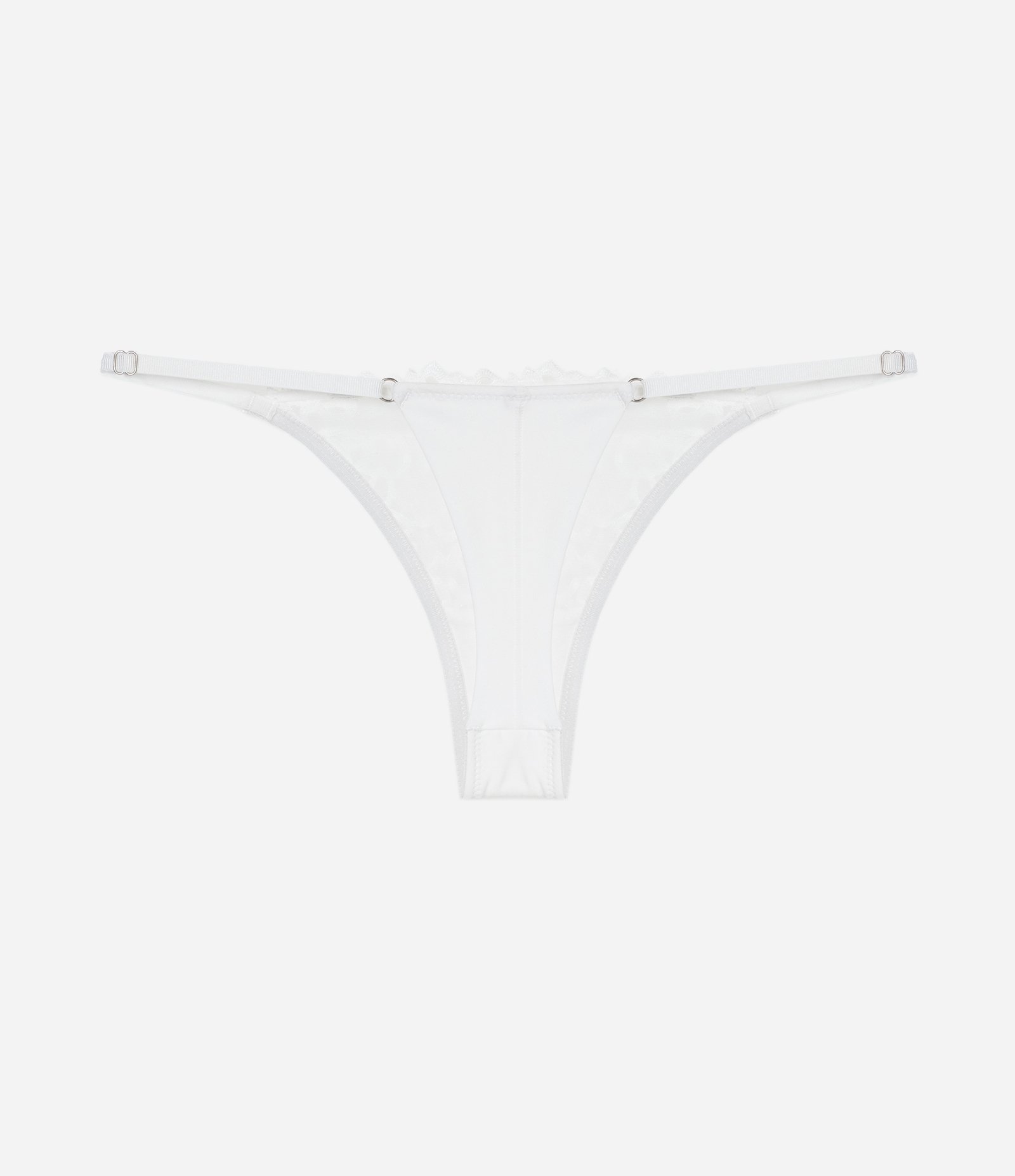 Calcinha String Fio Duplo em Renda Branco 6