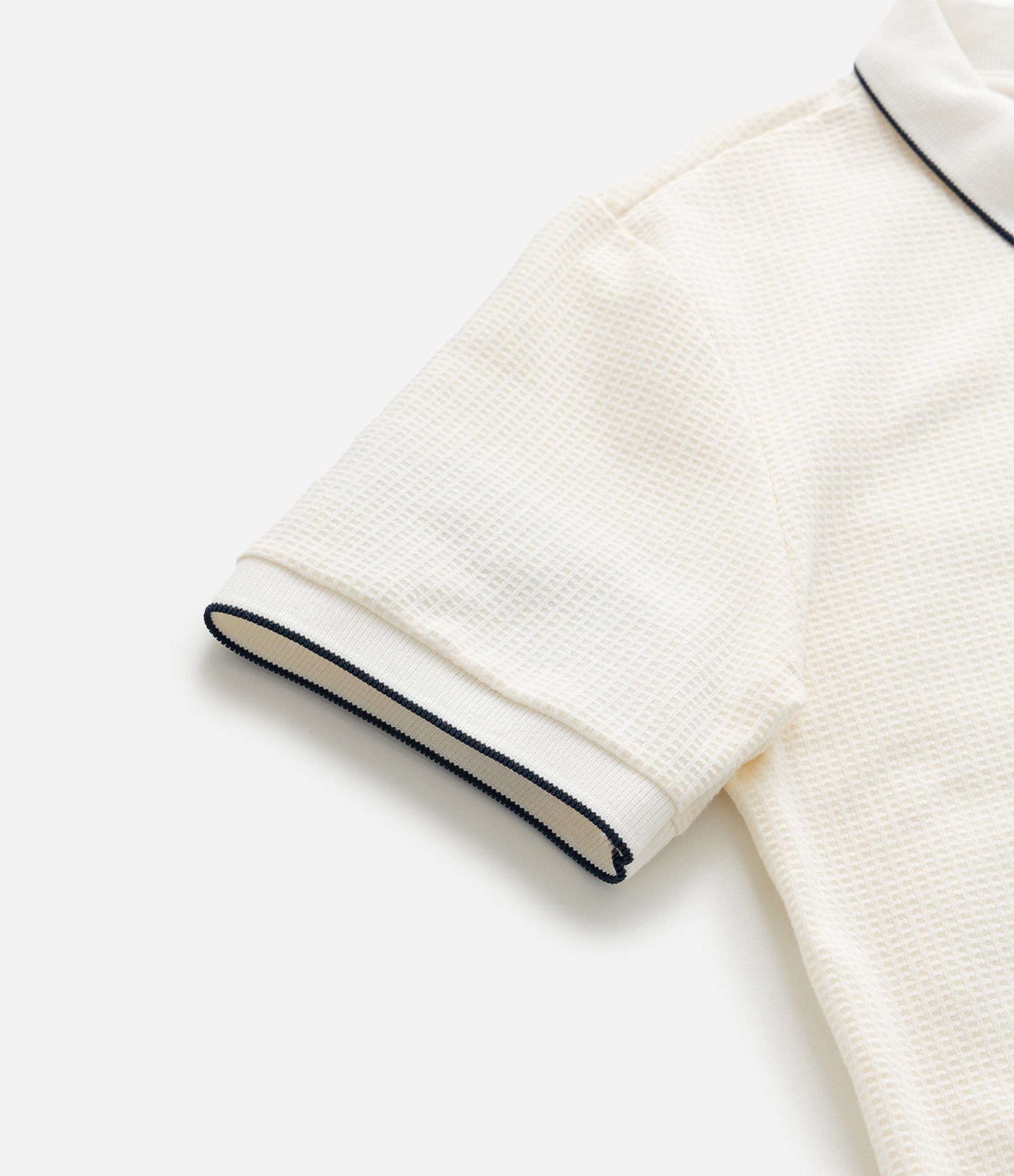 Camiseta Polo Infantil Texturizada - Tam 5 a 14 Anos Off White 4