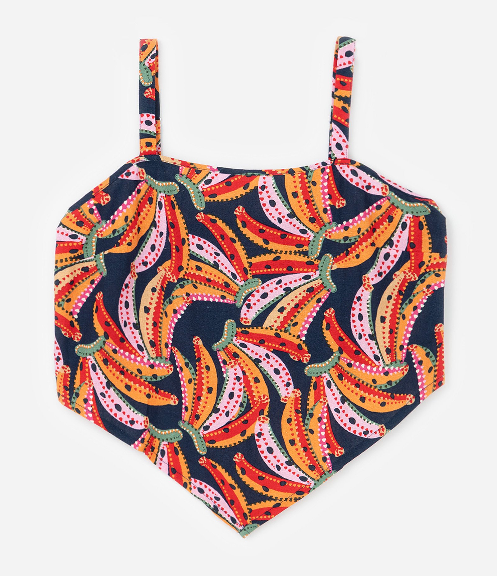 Blusa em Viscolinho com Estampa de Bananas Curve & Plus Size Multicores 4