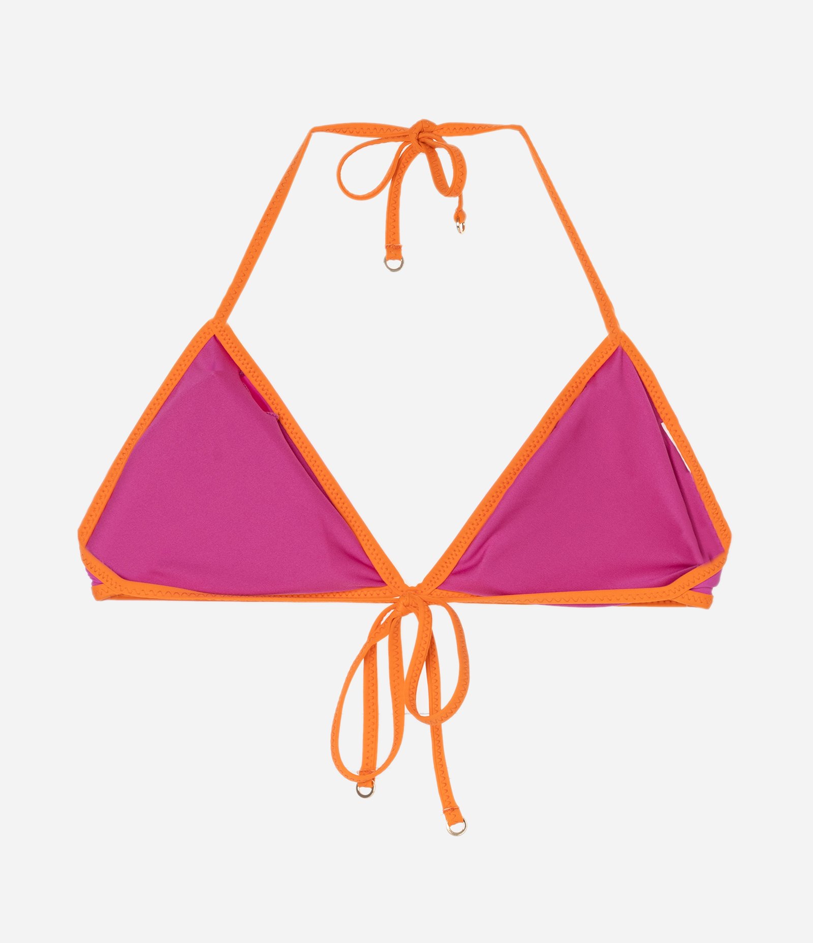 Biquíni Top Triangulo Fixo em Microfibra com Viés Contrastante Rosa 6