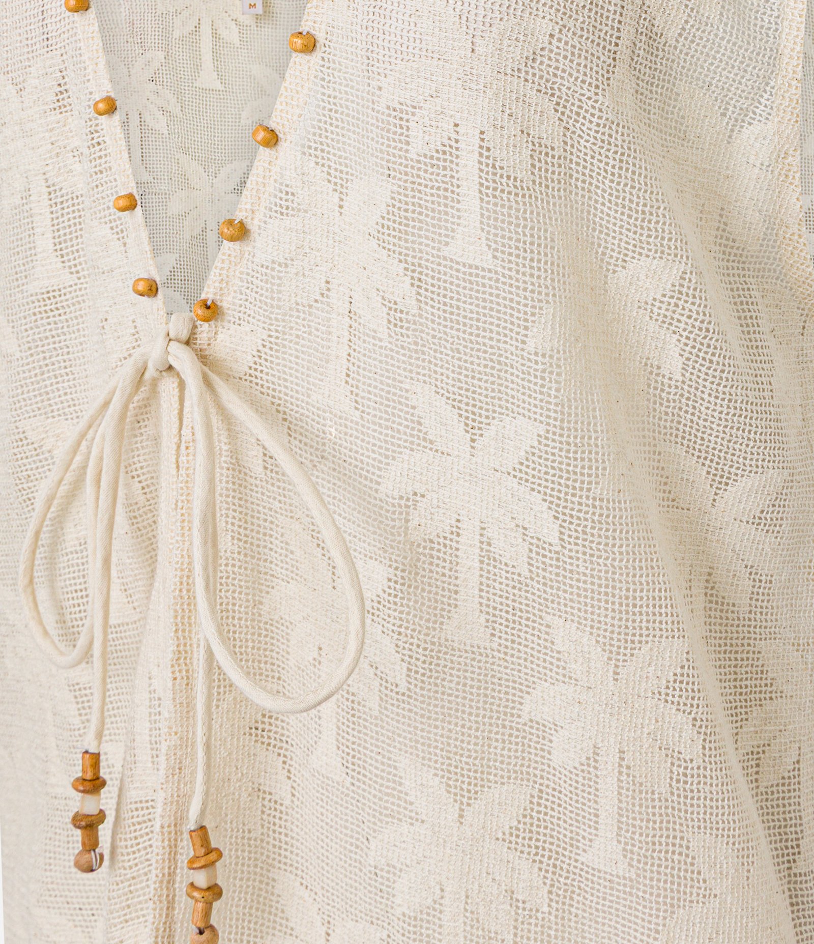 Saída de Praia Kimono com Bordado Coqueiros Bege 7