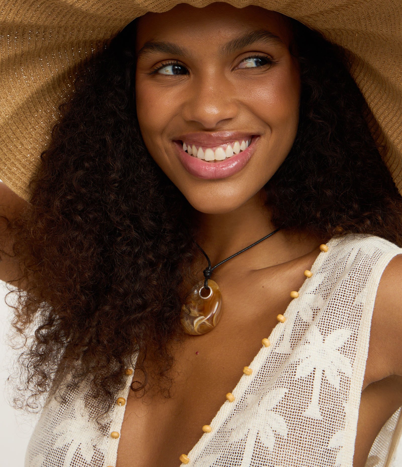 Saída de Praia Kimono com Bordado Coqueiros Bege 3