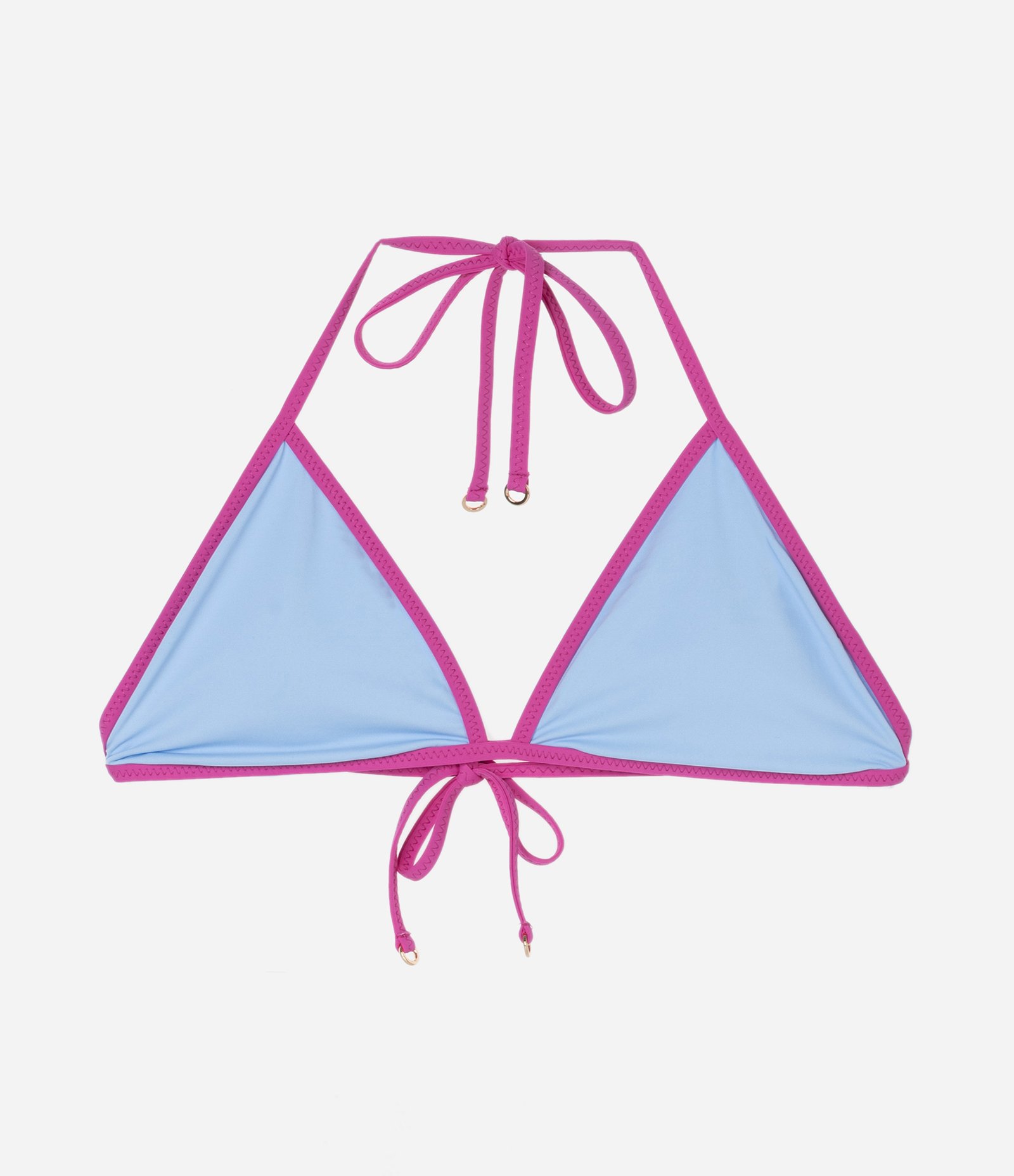 Biquíni Top Triangulo Fixo em Microfibra com Viés Contrastante Azul 5