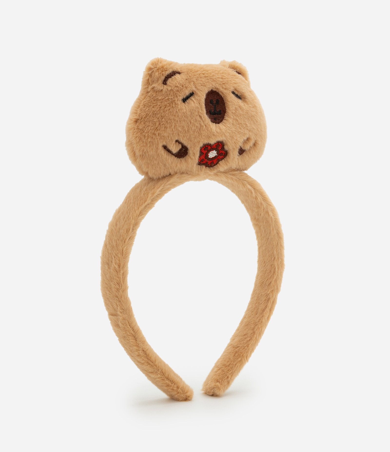 Tiara Infantil com Estampa Capivara 3D - Tam Único Marrom 1