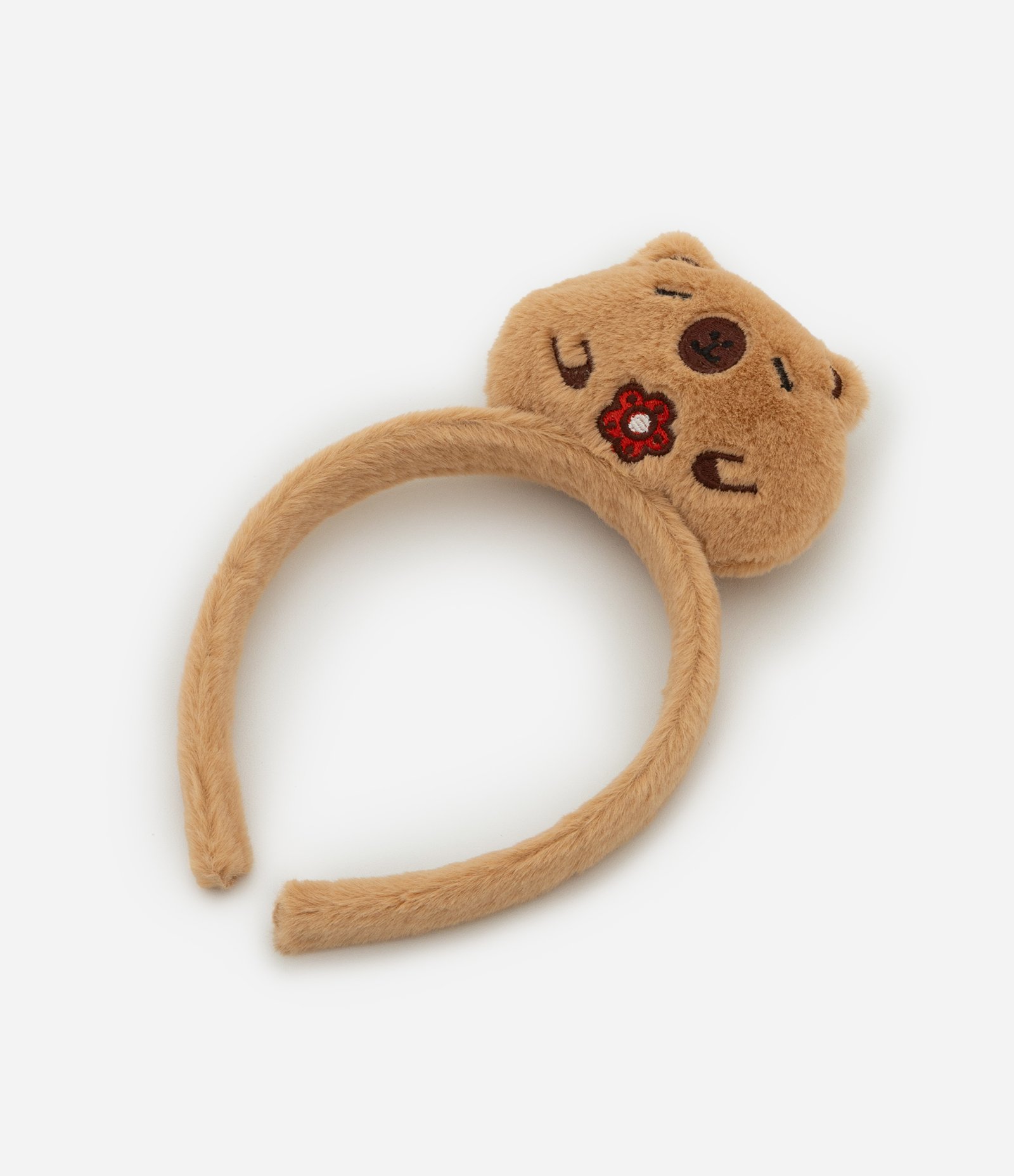 Tiara Infantil com Estampa Capivara 3D - Tam Único Marrom 3