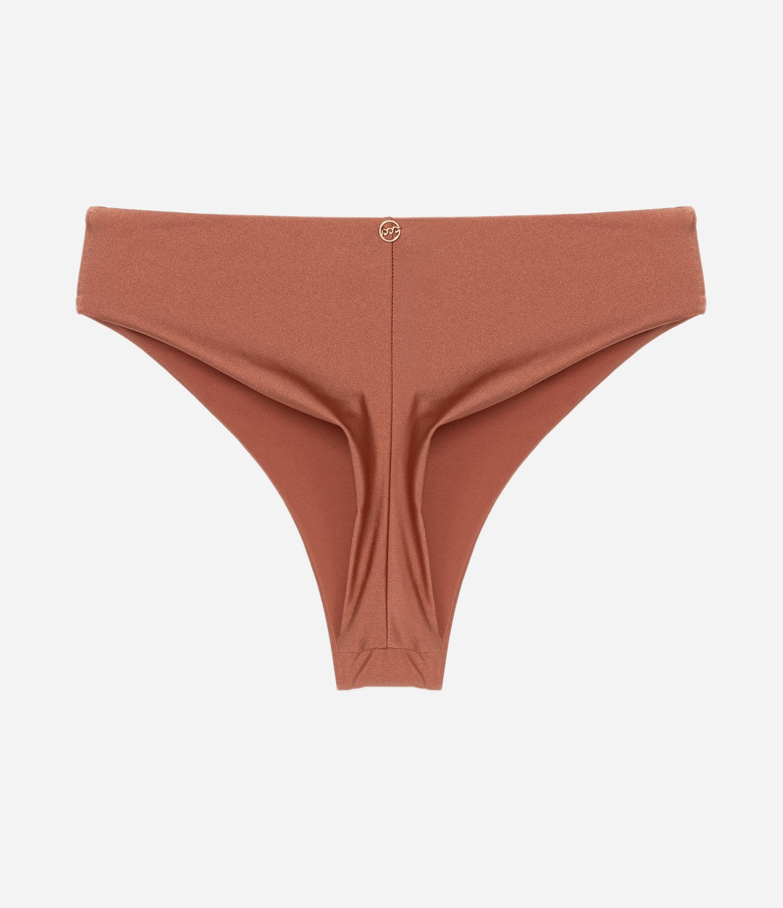 Biquíni Calcinha Hot Pants em Microfibra Brilhante com Fio Duplo Marrom 6