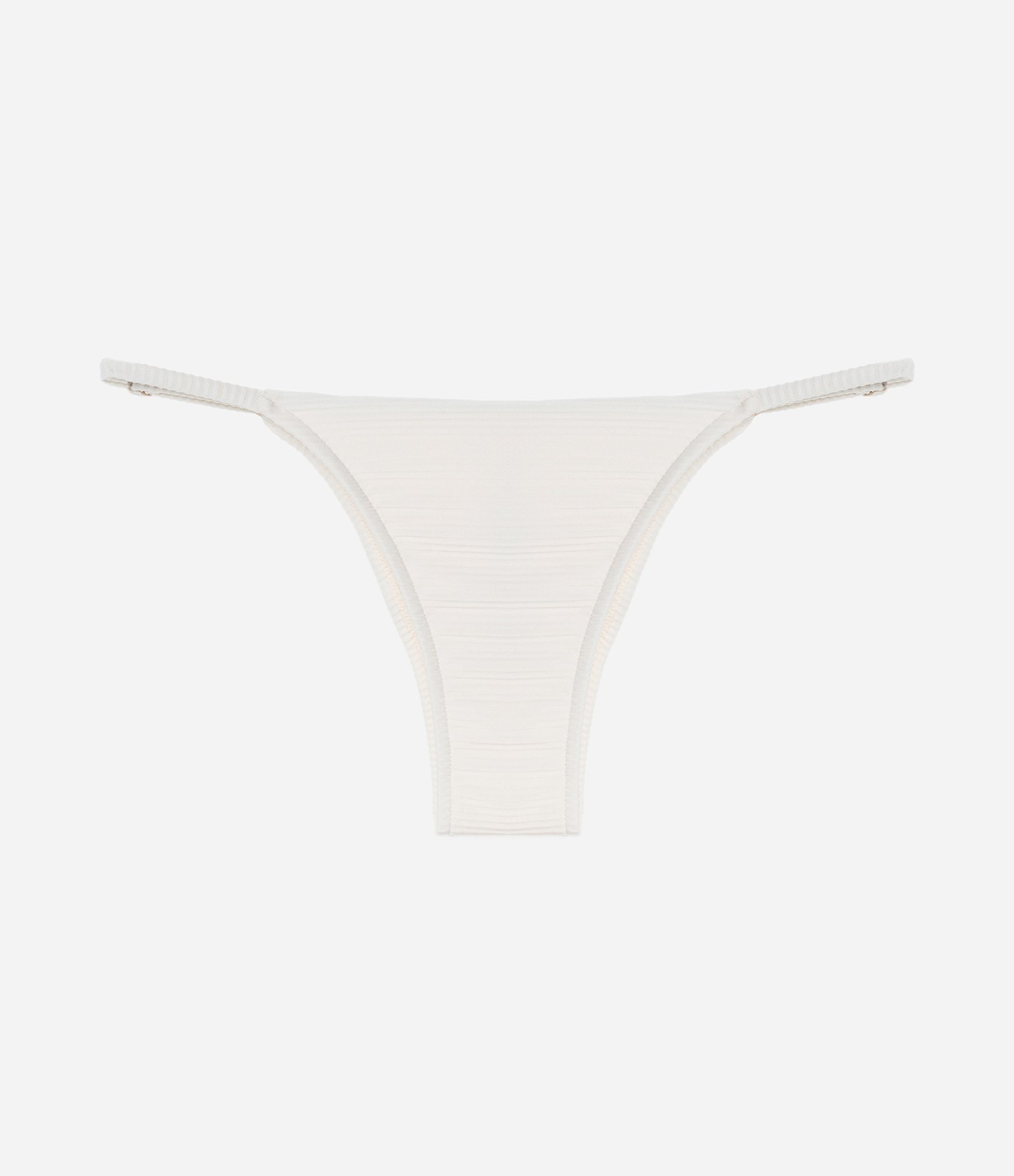 Biquíni Calcinha String Regulável em Microfibra Canelada Branco 5