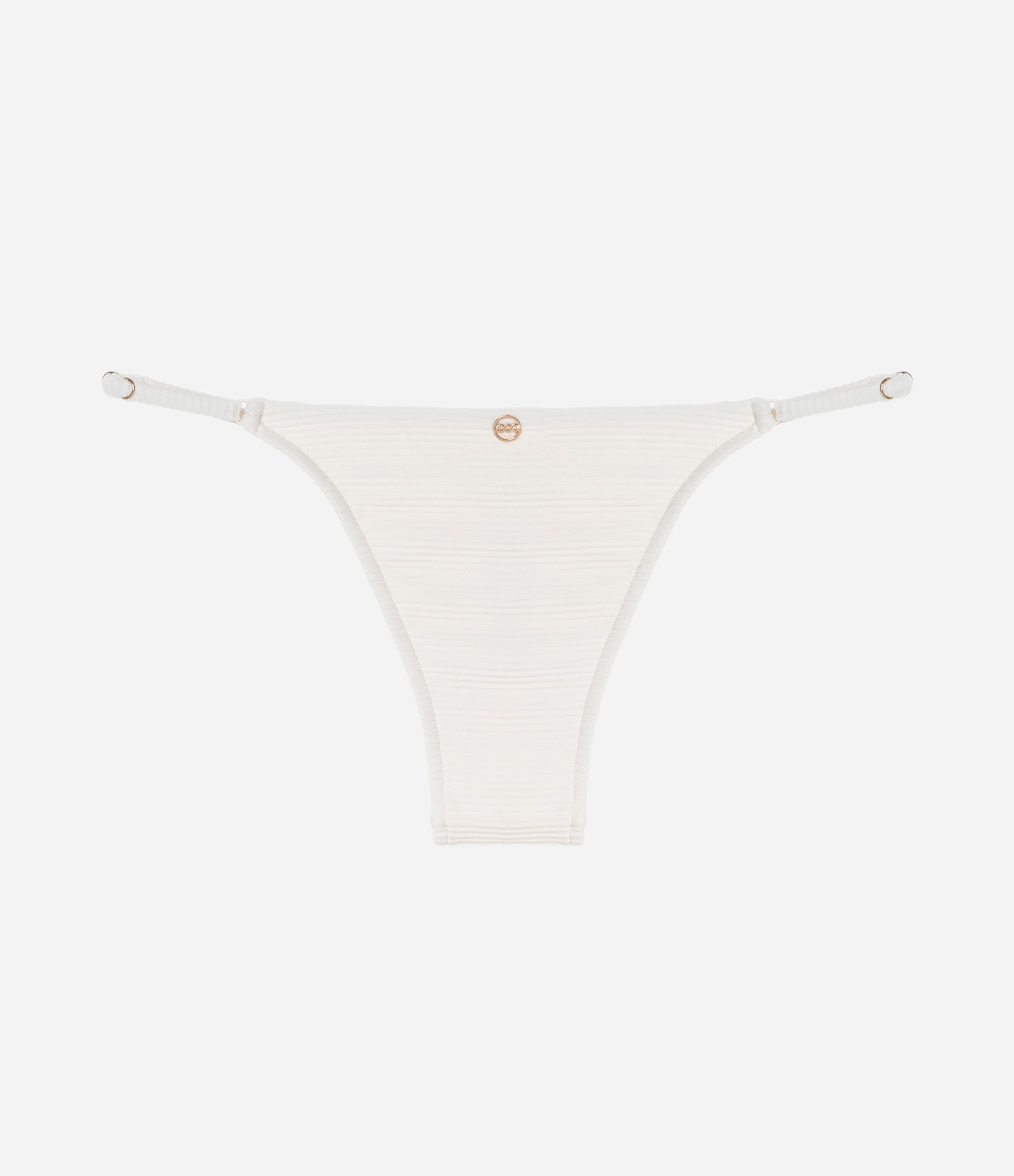 Biquíni Calcinha String Regulável em Microfibra Canelada Branco 6