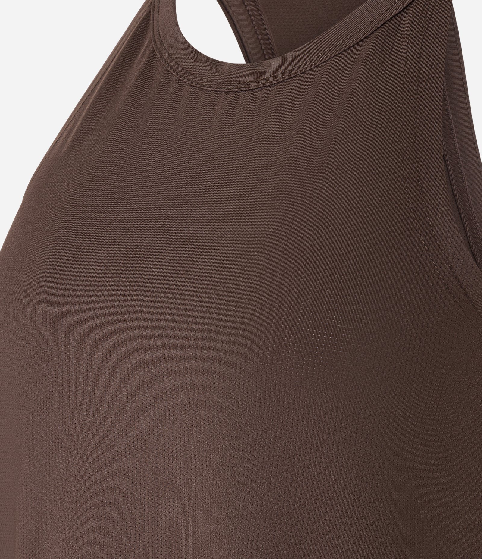 Regata Esportiva em Microfibra com Alças Finas Marrom Escuro 7