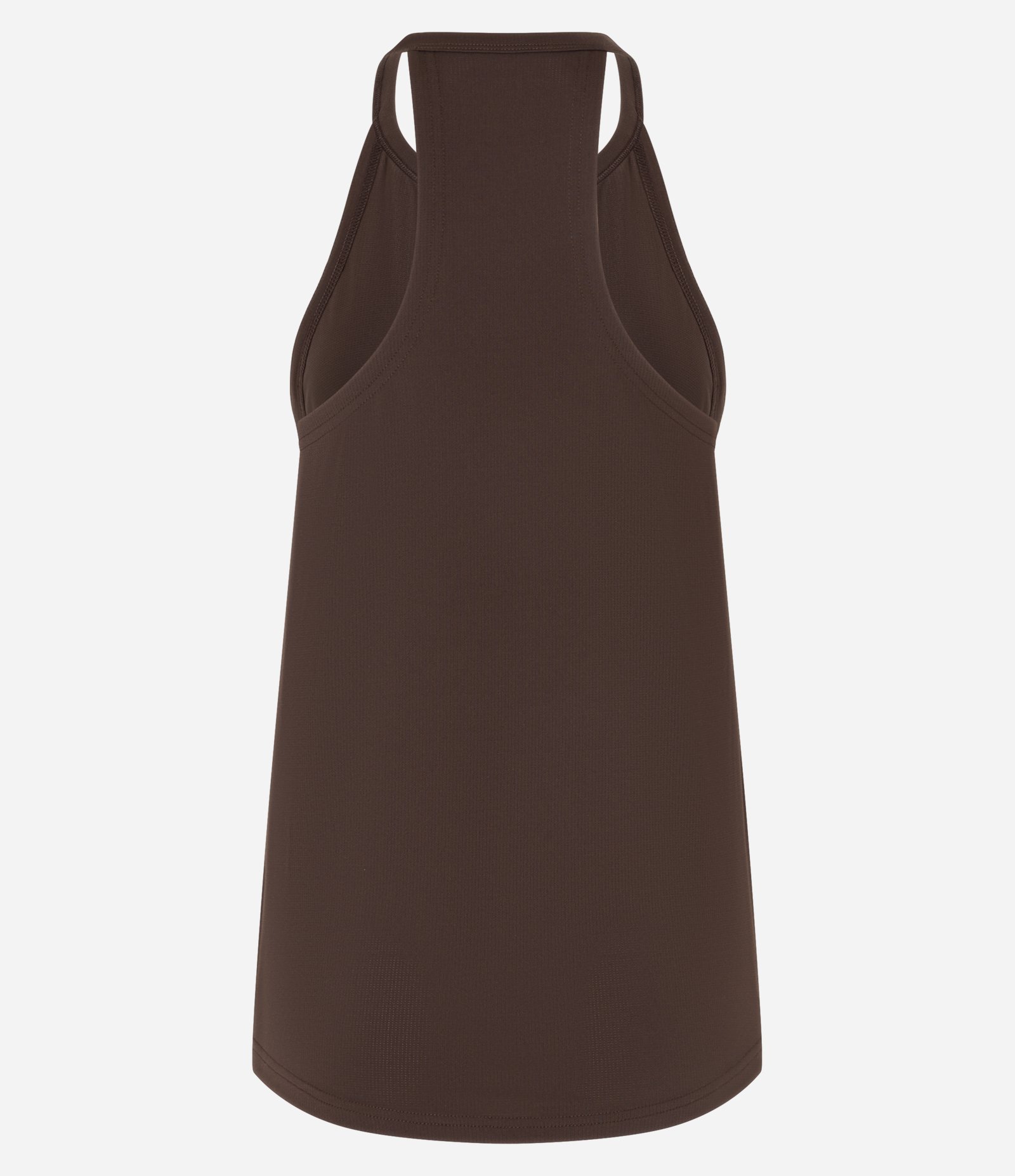 Regata Esportiva em Microfibra com Alças Finas Marrom Escuro 8