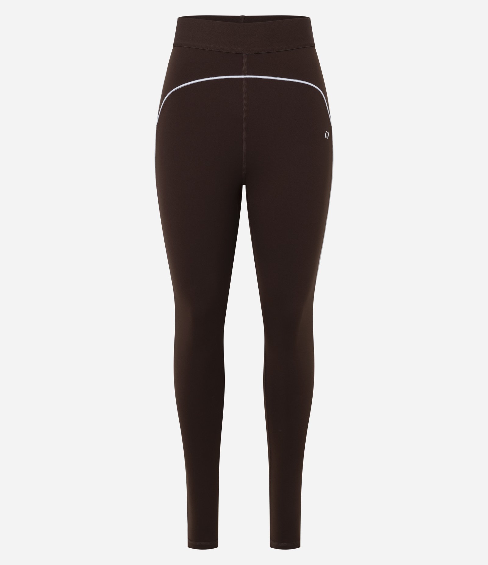 Calça Legging Esportiva em Microfibra com Elástico na Cintura e Viés Contrastante Marrom 5