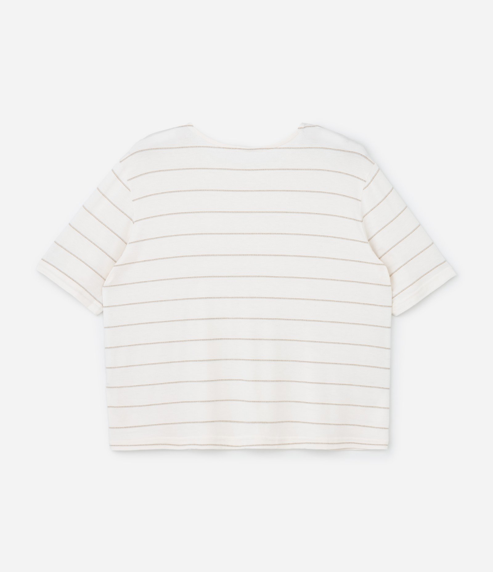 Blusa em Viscolycra Listrada com Fio Metalizado Curve & Plus Size Branco 5