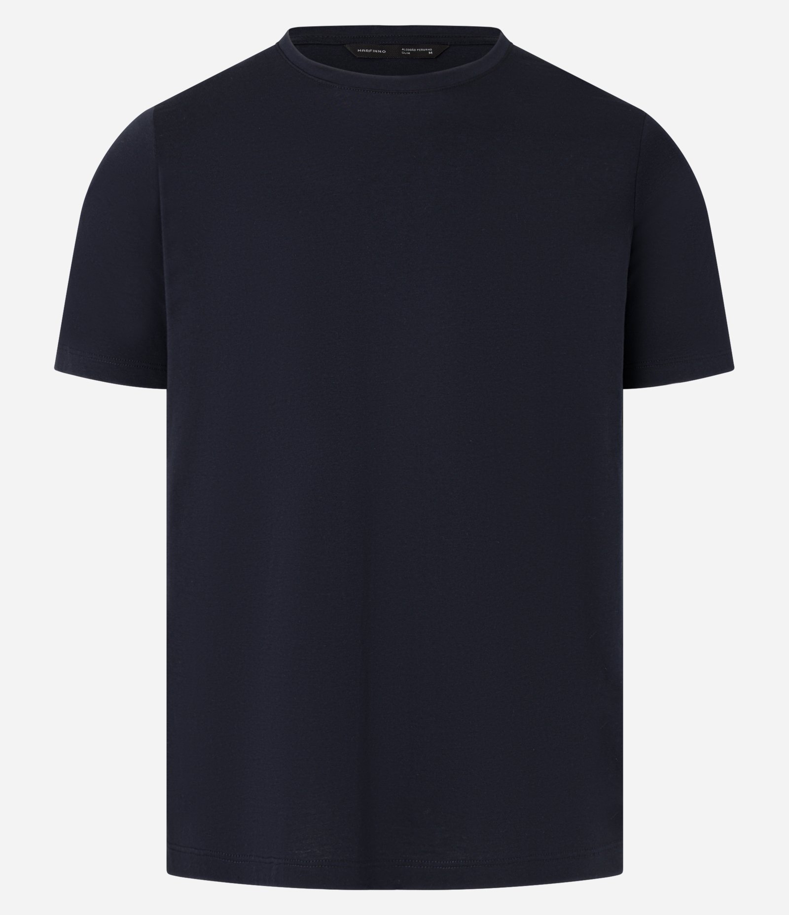 Camiseta Slim Básica em Algodão Peruano com Gola Redonda Azul 6