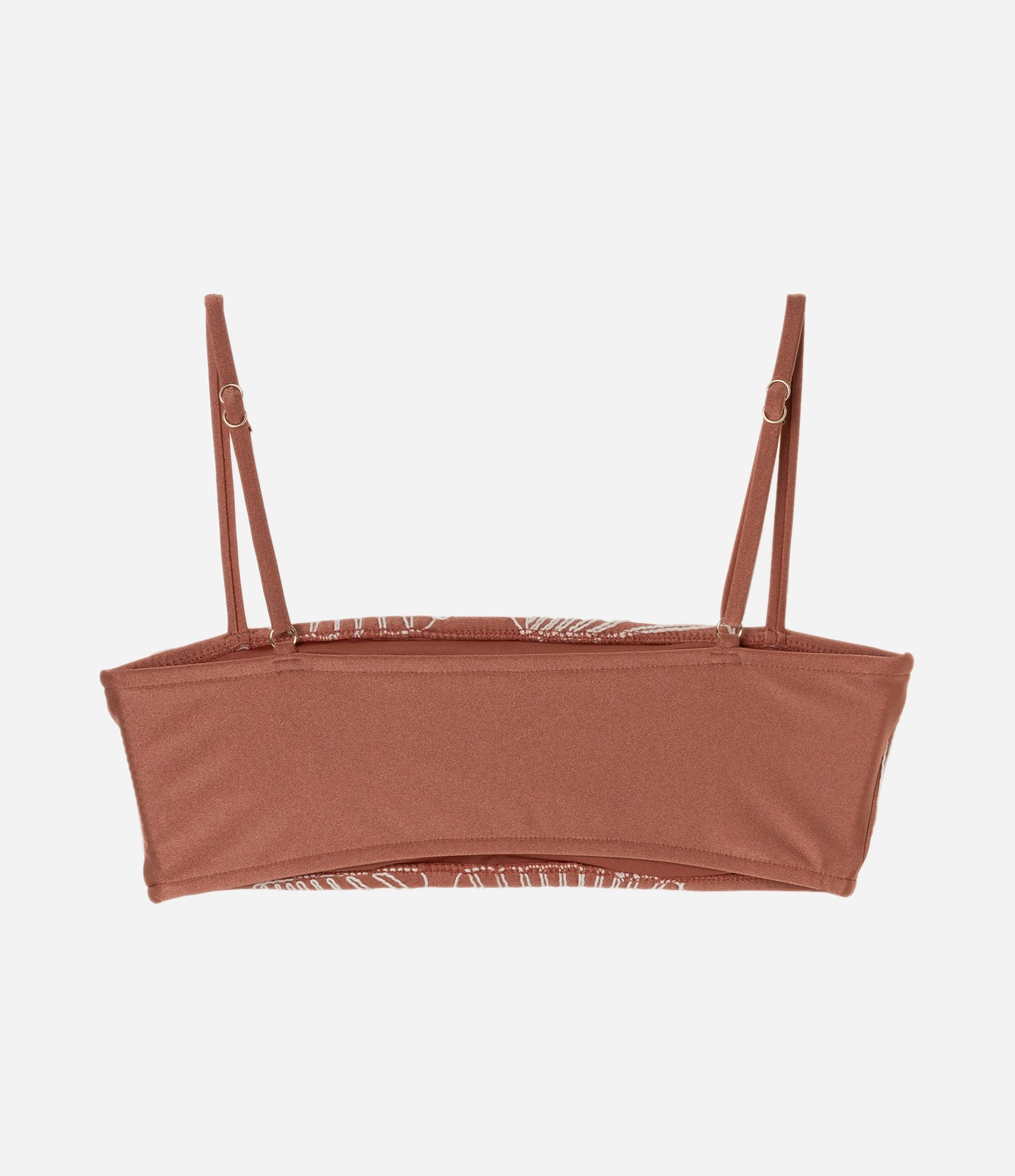 Biquini Top Bandeau em Microfibra com Bordado de Conchas Marrom 6