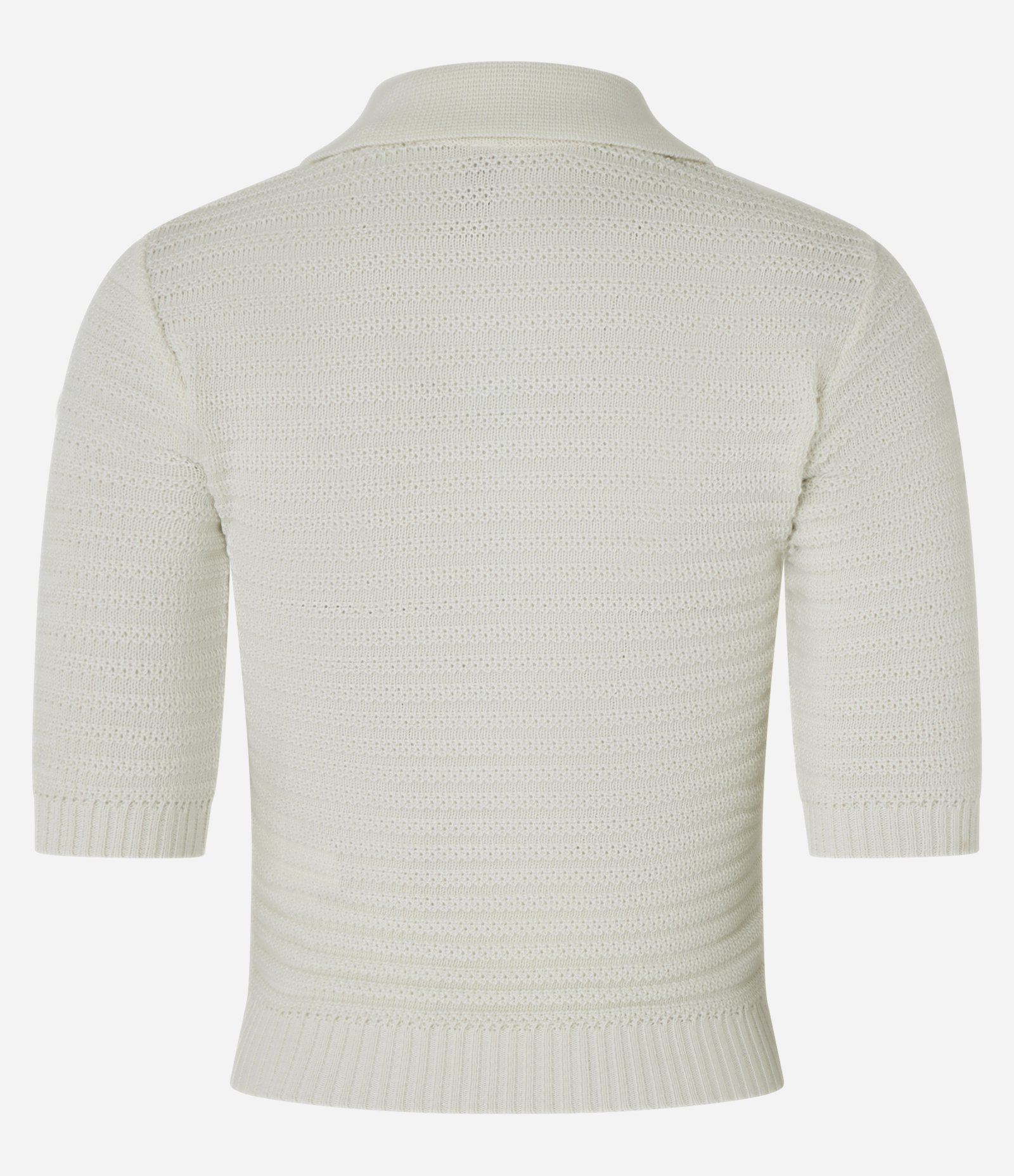 Blusa Polo em Tricô com Botão na Gola Branco 6