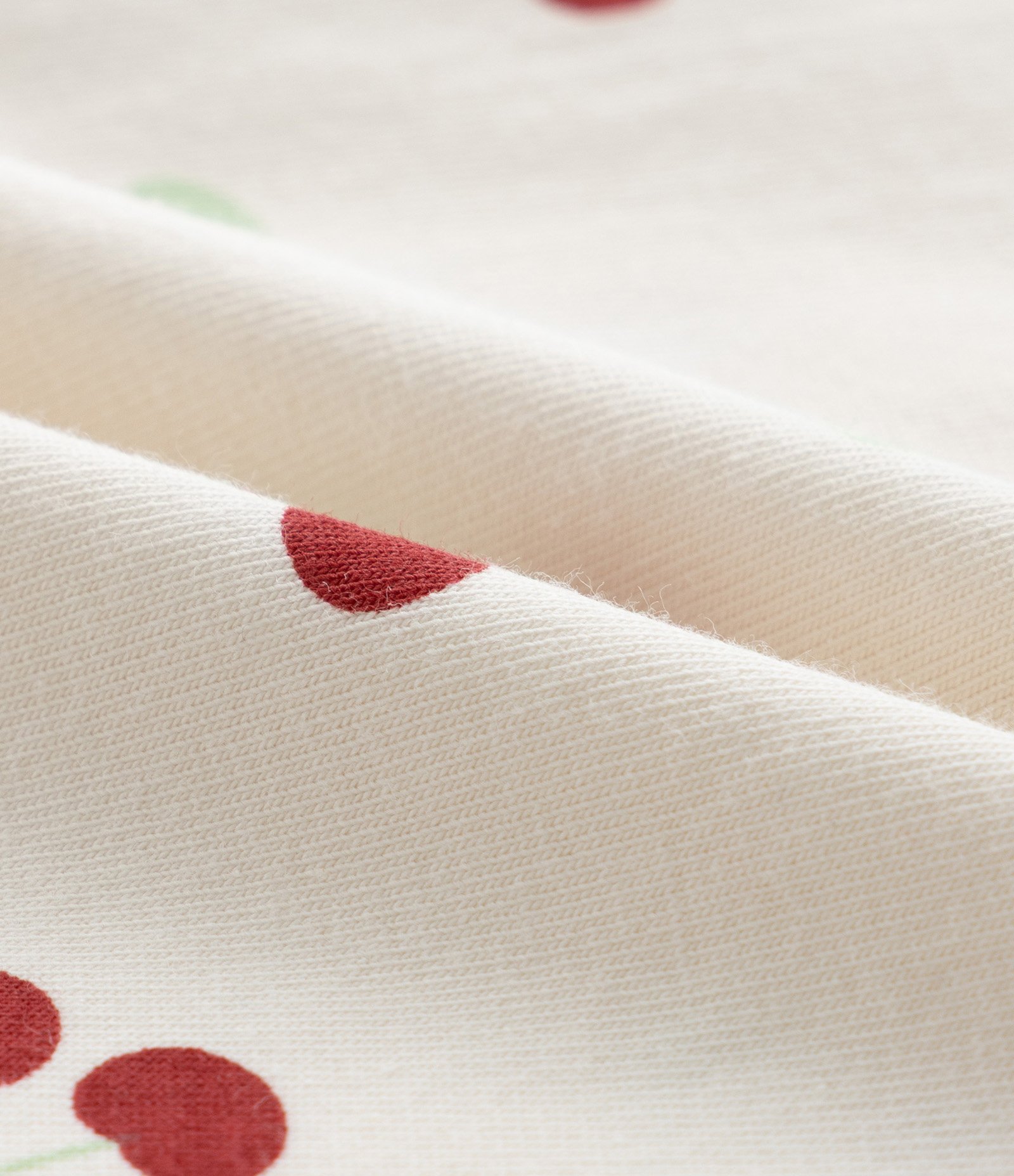 Vestido Infantil com Estampa de Cerejas -Tam 0 a 18 Meses Bege/Vermelho 3