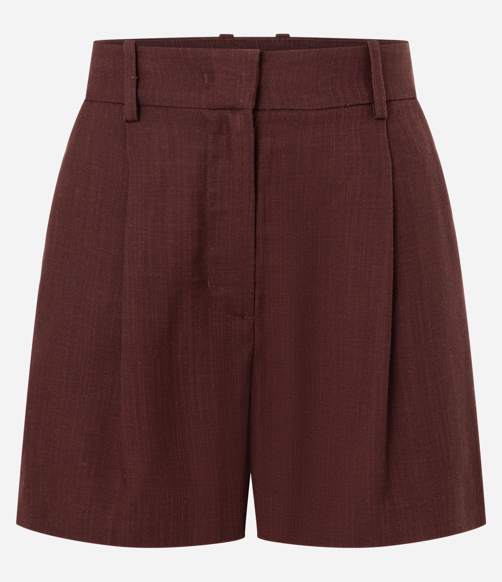 Short em com Pregas com Bolso Falso Marrom 4