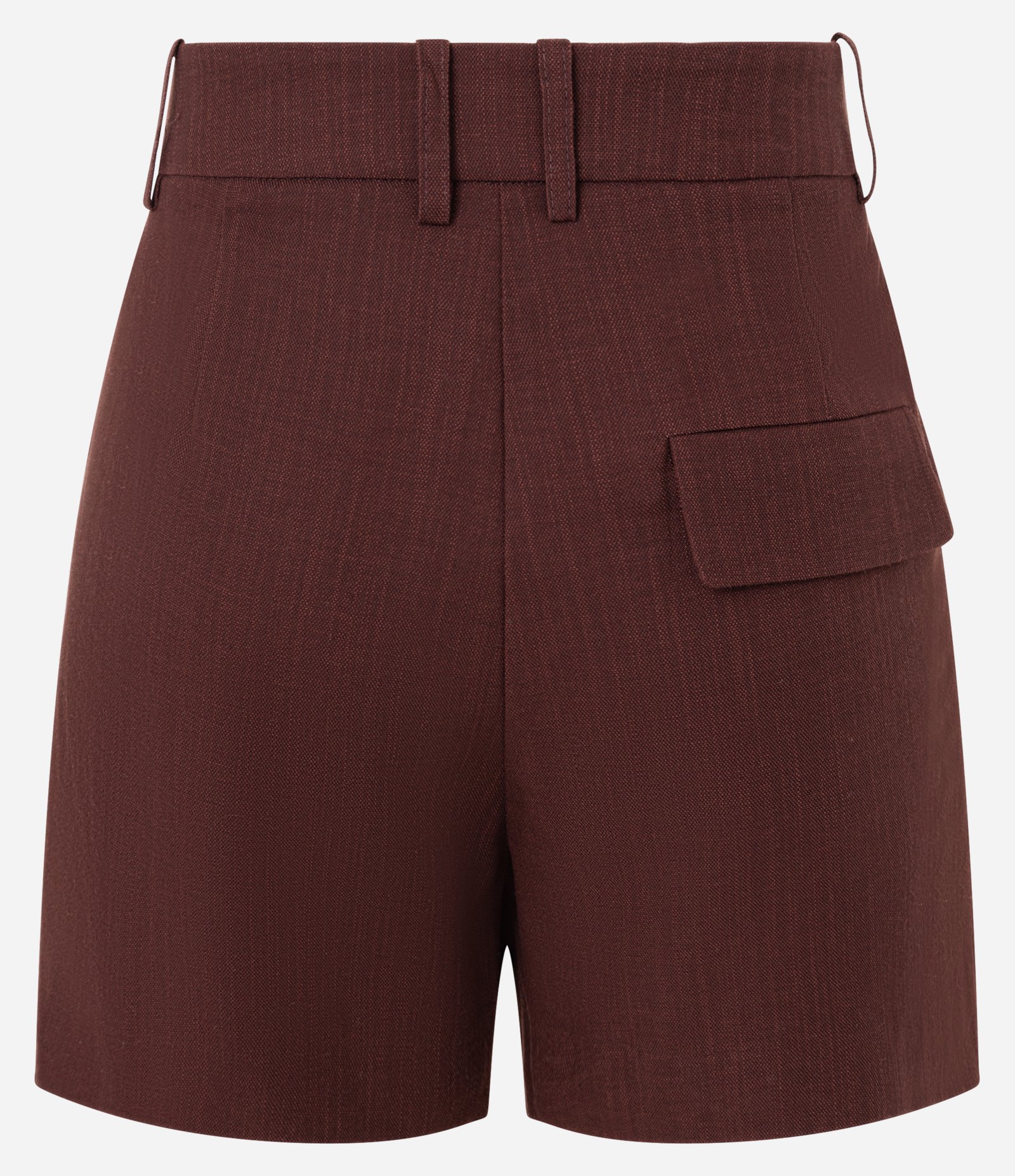 Short em com Pregas com Bolso Falso Marrom 6