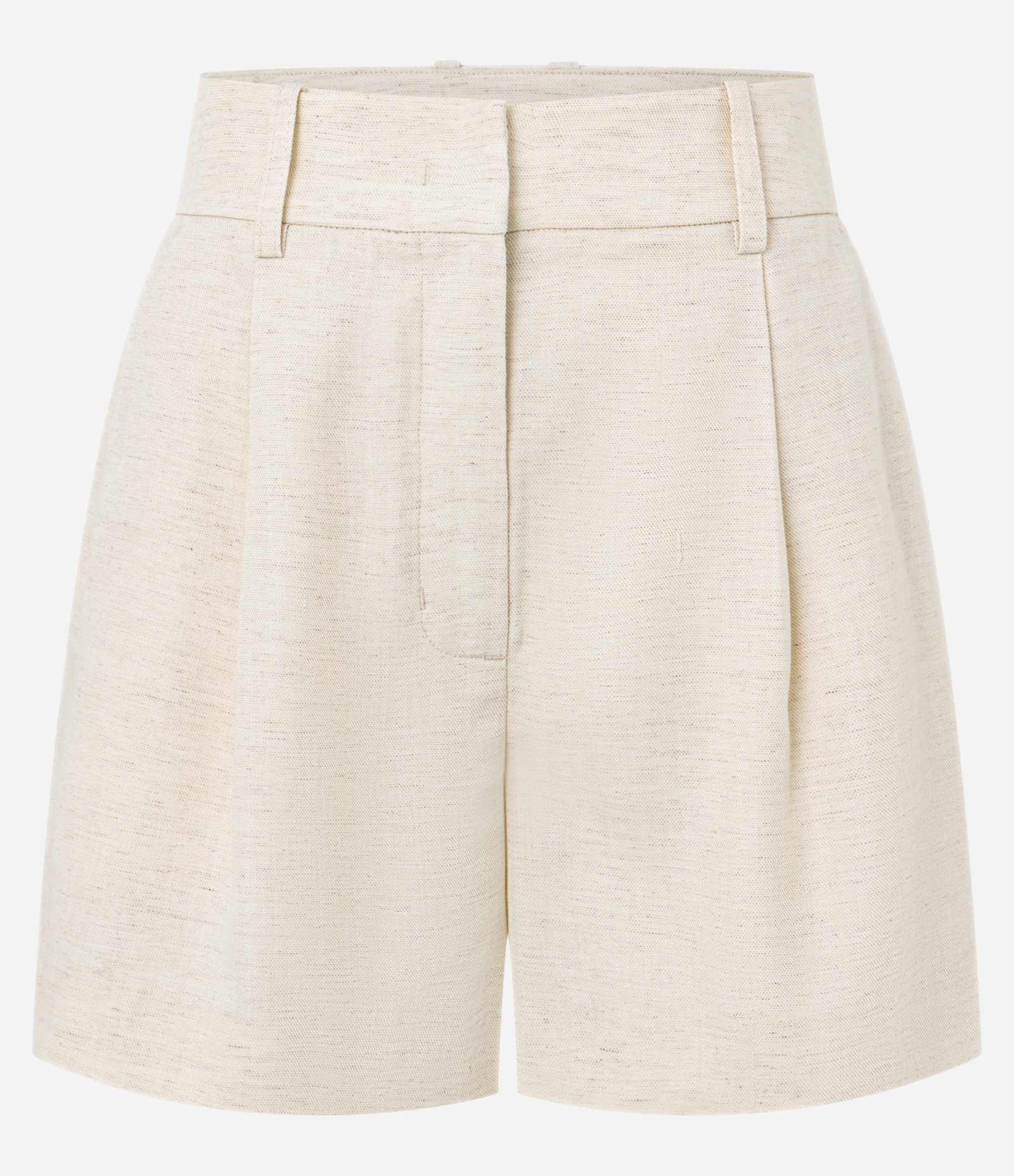 Short em com Pregas com Bolso Falso Bege 5