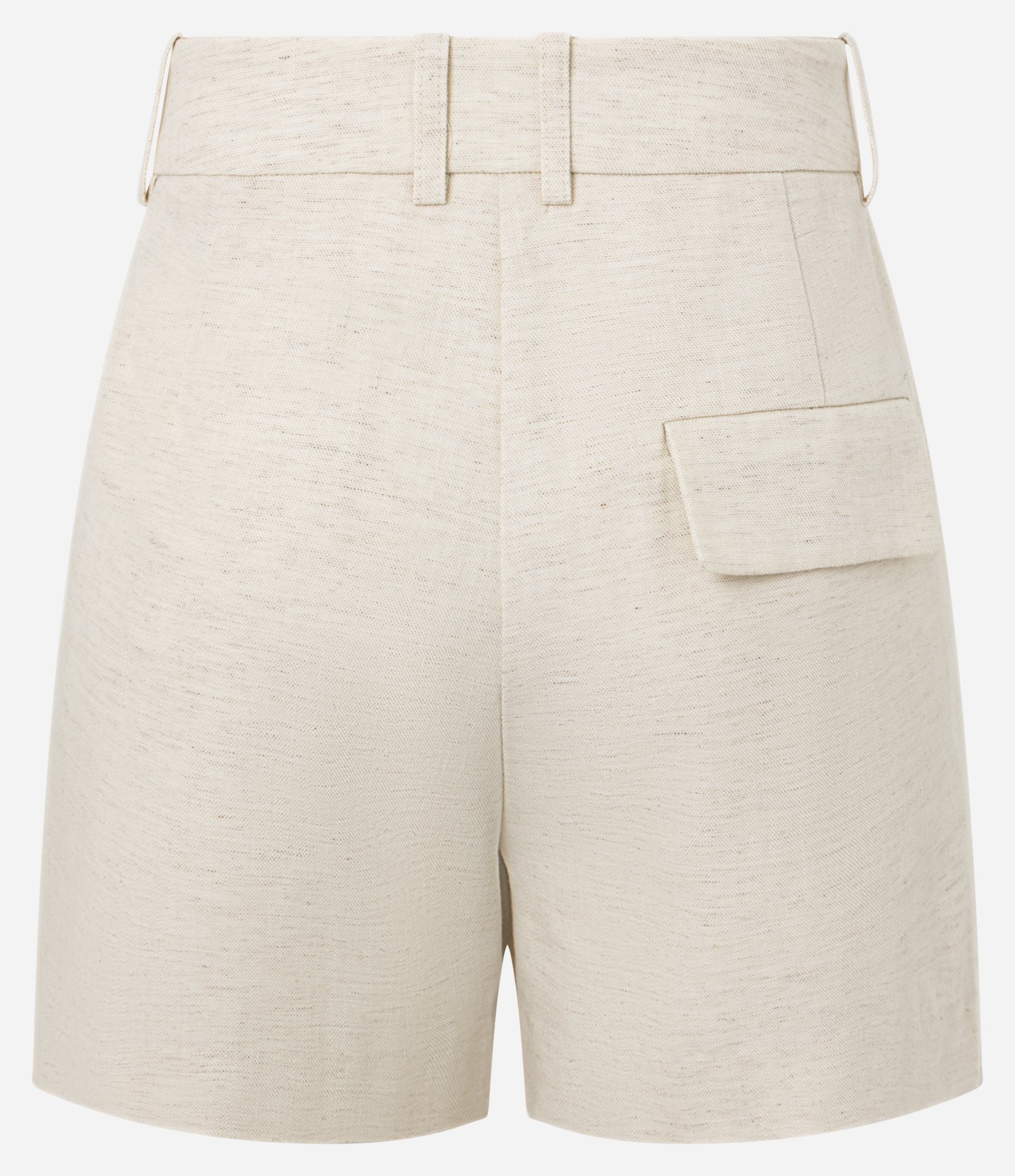 Short em com Pregas com Bolso Falso Bege 6