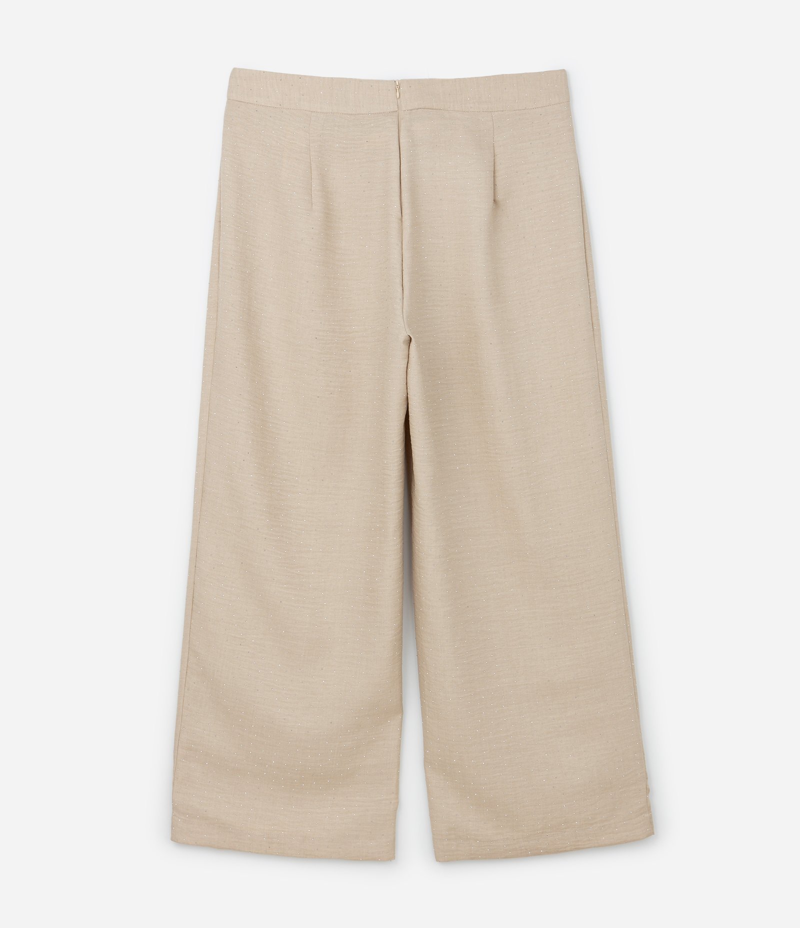 Calça Pantalona em Crepe com Brilhos Curve & Plus Size Bege 6