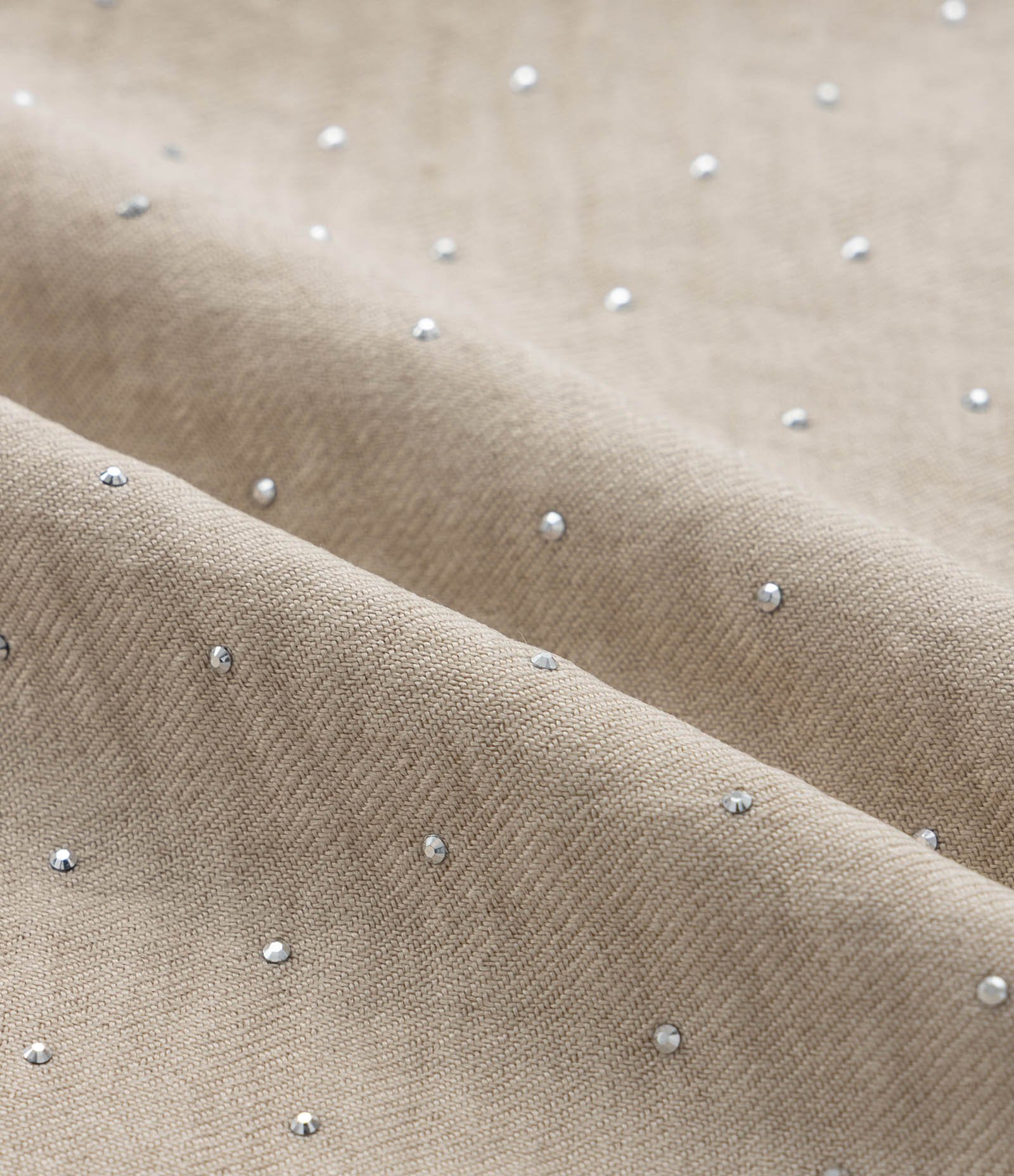 Calça Pantalona em Crepe com Brilhos Curve & Plus Size Bege 8