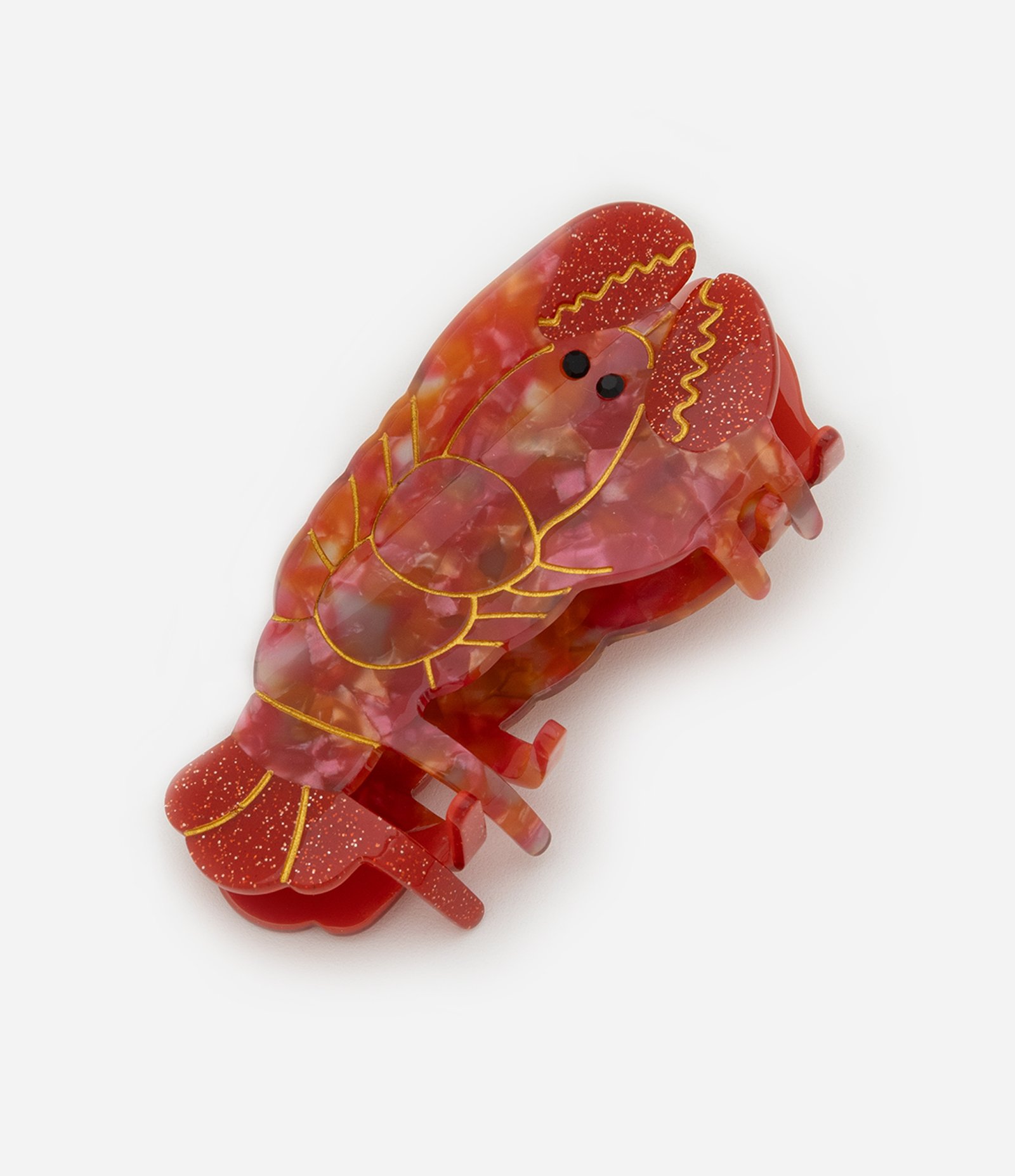 Piranha de Cabelo em Resina com Forma de Lagosta Vermelho 1