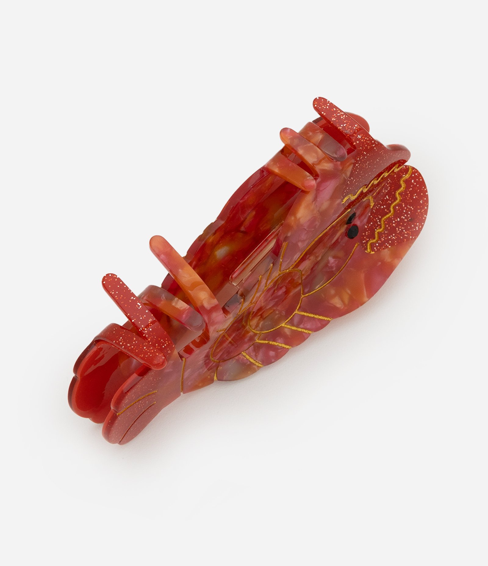 Piranha de Cabelo em Resina com Forma de Lagosta Vermelho 2