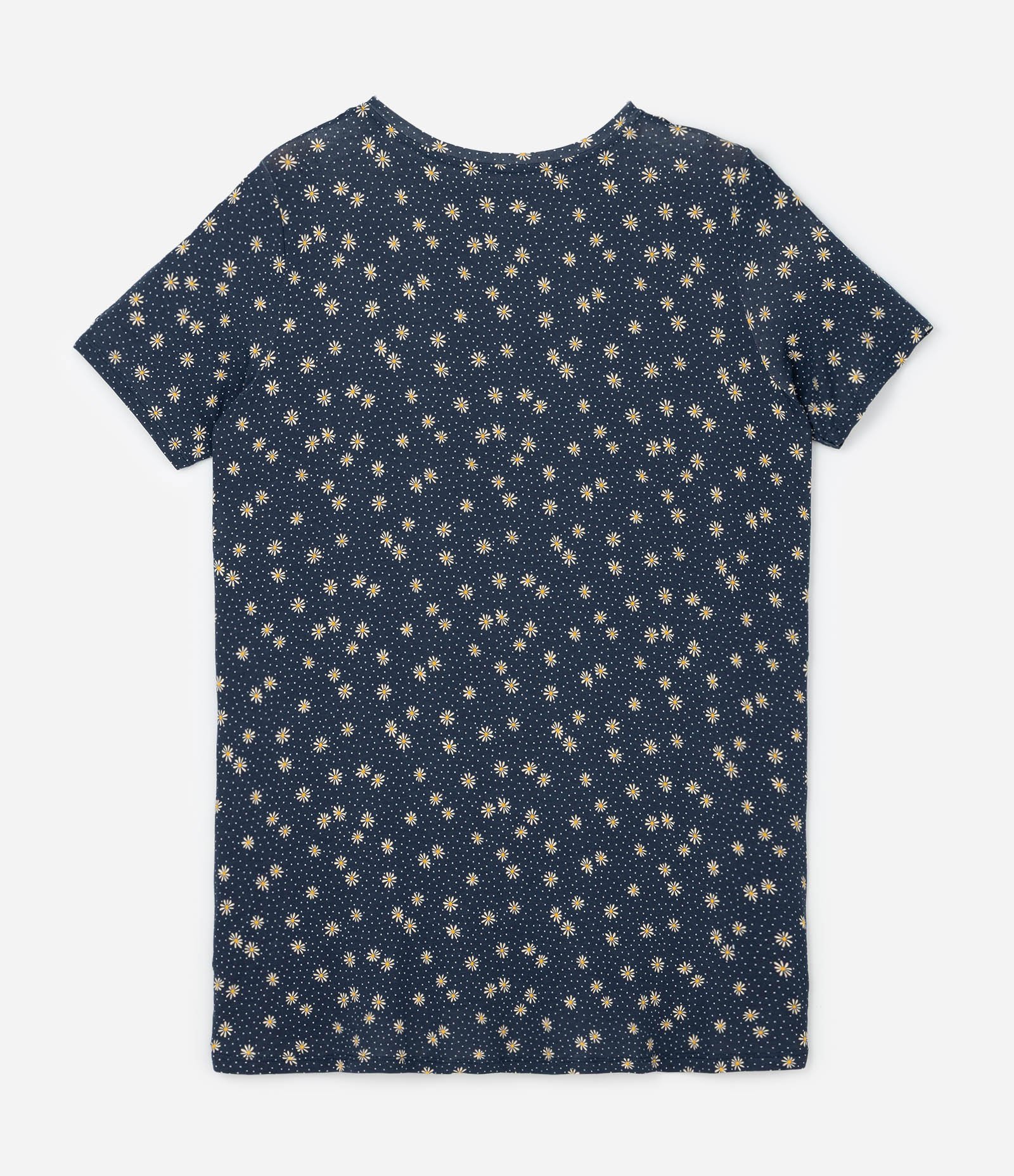 Camisola T-Shirt em Viscolycra com Estampa de Margaridas Curve & Plus Size Azul 4