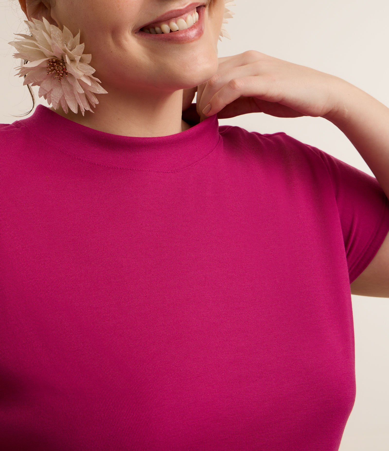 Blusa Básica em Ribana e sem Cava Curve & Plus Size Rosa Fuchsia 3