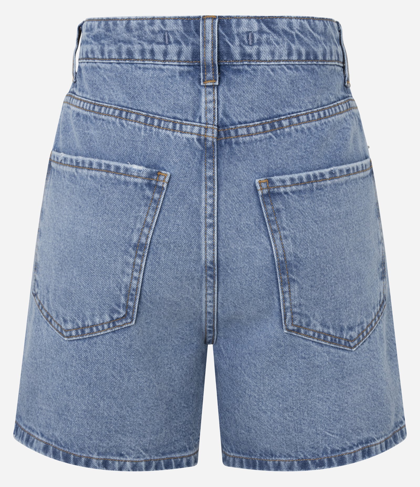 Short Mom em Jeans com Bordados de Cerejas Azul 3