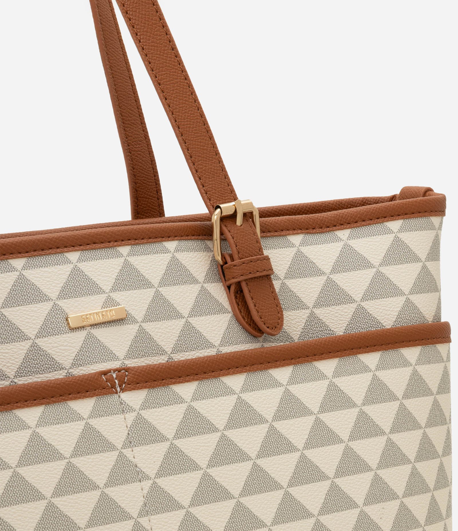 Bolsa Shopper em PU com Estampa em Triângulo Off White 3