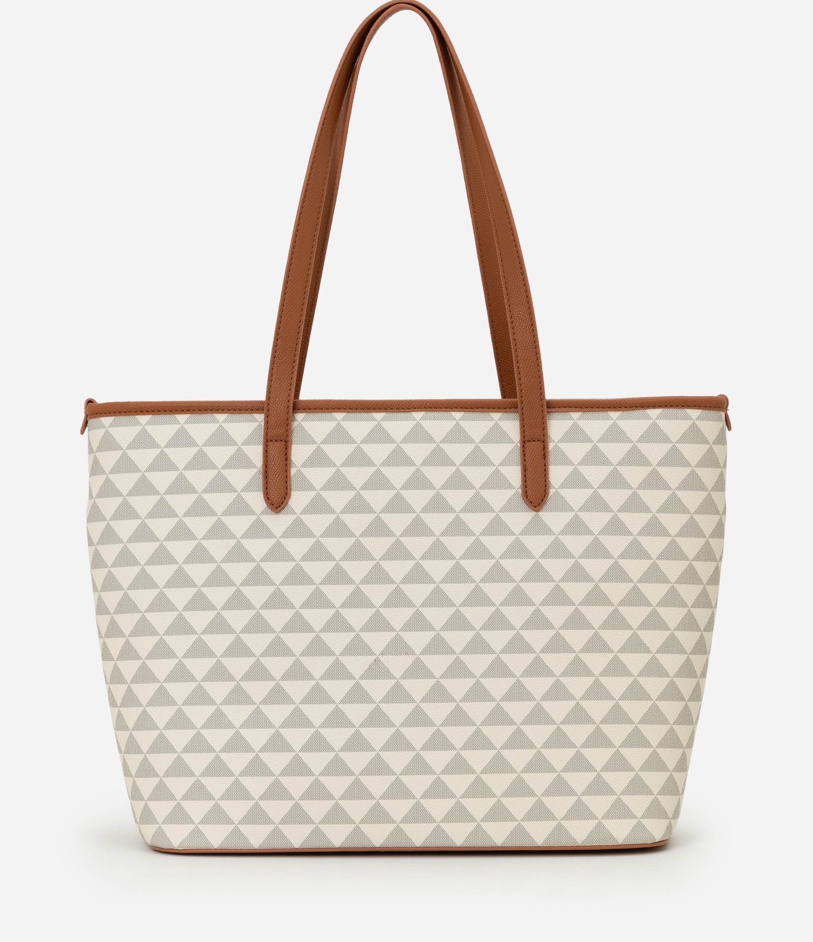 Bolsa Shopper em PU com Estampa em Triângulo Off White 5
