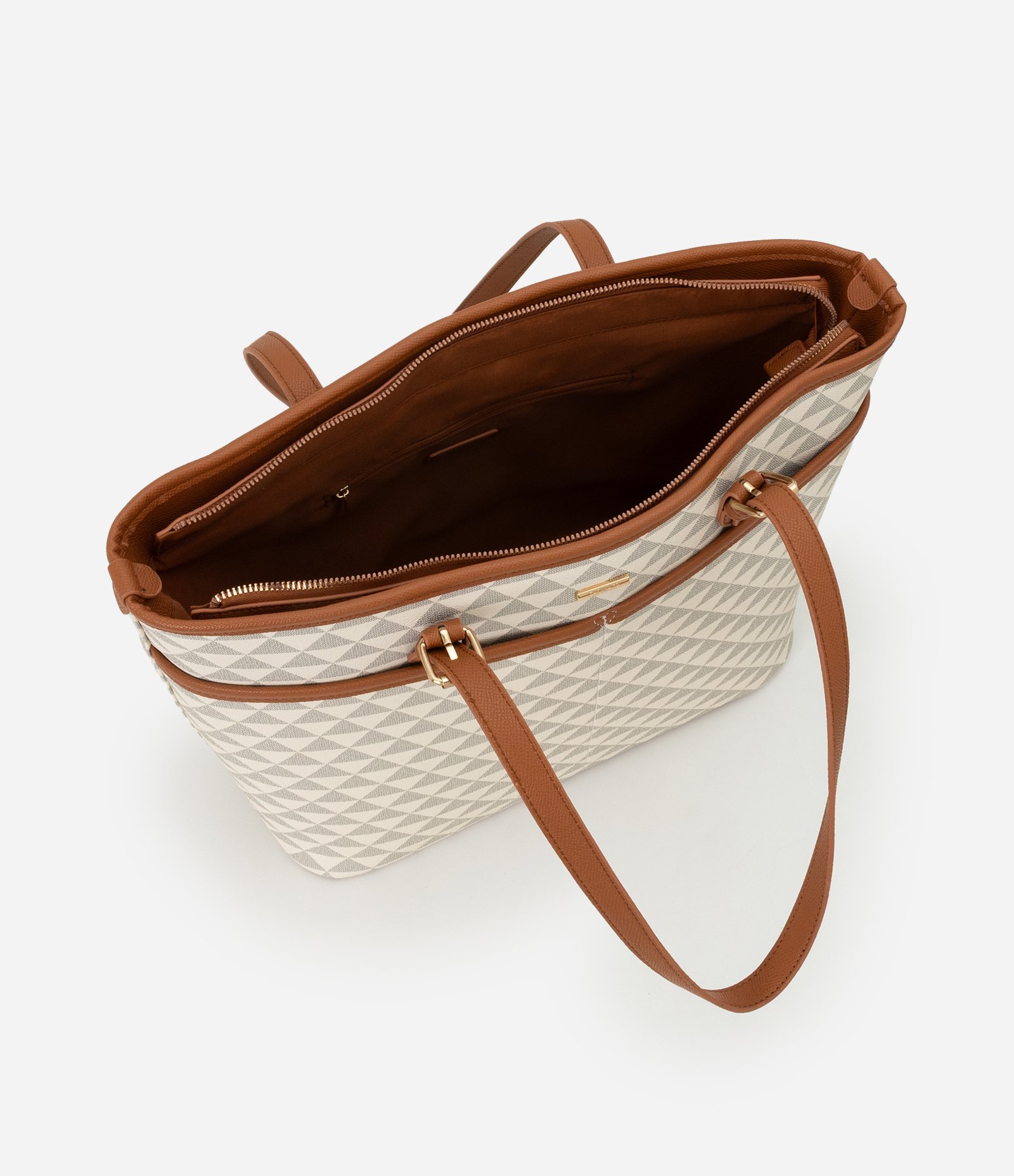 Bolsa Shopper em PU com Estampa em Triângulo Off White 6