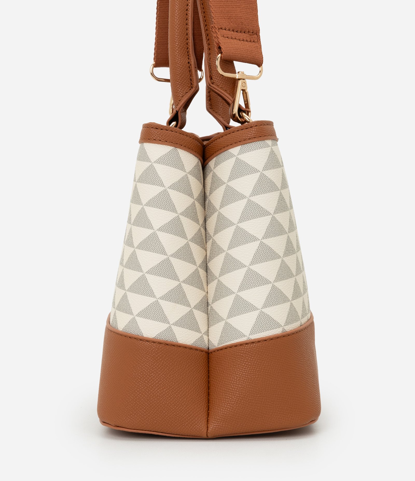 Bolsa Satchel Média com Estampa Triangular Off White 2