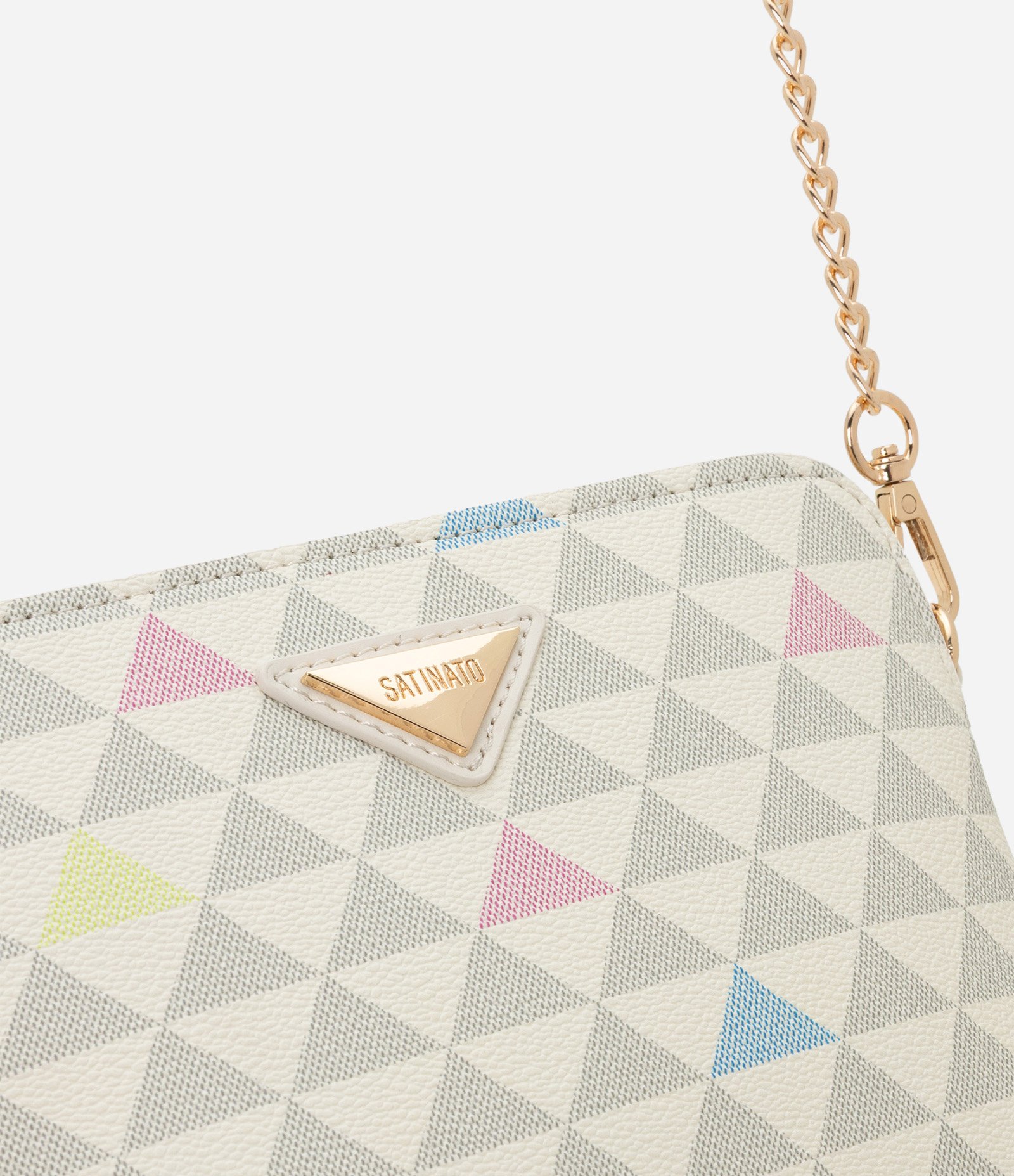 Bolsa Transversal em PU com Estampa Triângulo Off White 5