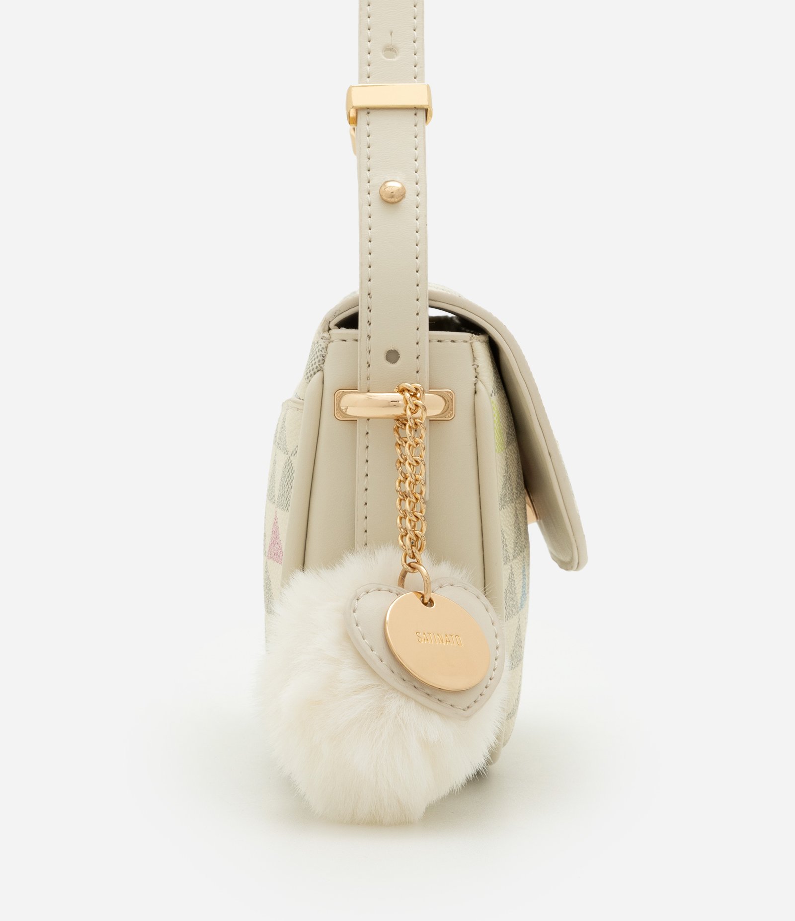 Bolsa Shoulder em PU com Estampa Triângulo Off White 3
