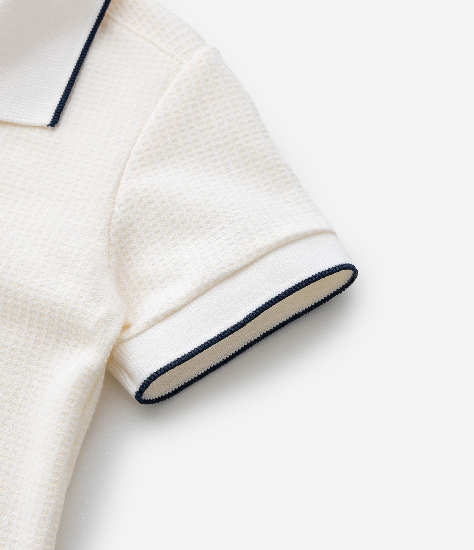 Camiseta Polo Infantil Texturizada - Tam 1 a 6 Anos Off White 5