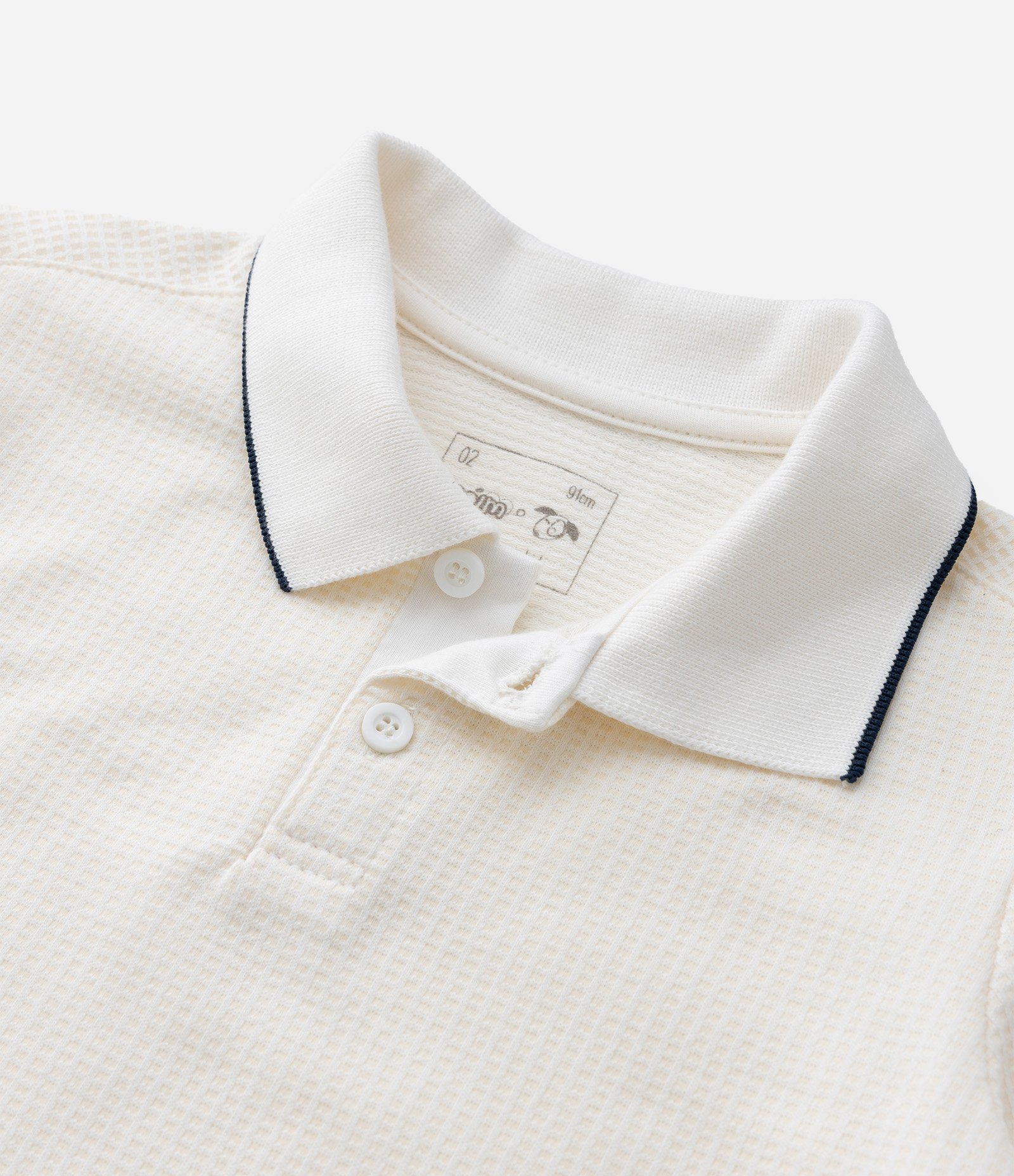 Camiseta Polo Infantil Texturizada - Tam 1 a 6 Anos Off White 6