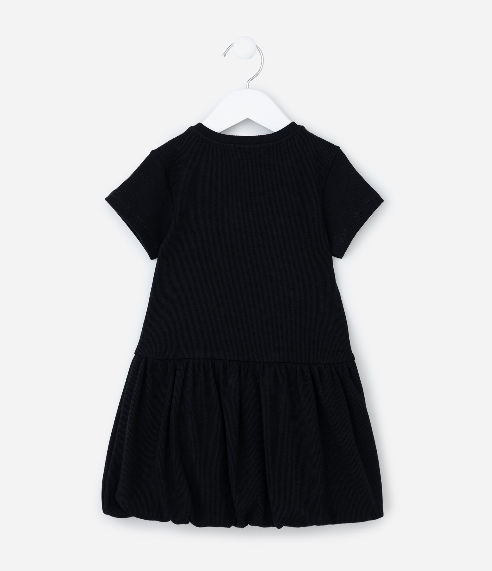 Vestido Balonê Infantil com Bordado de Laço - Tam 1 a 6 Anos Preto 3