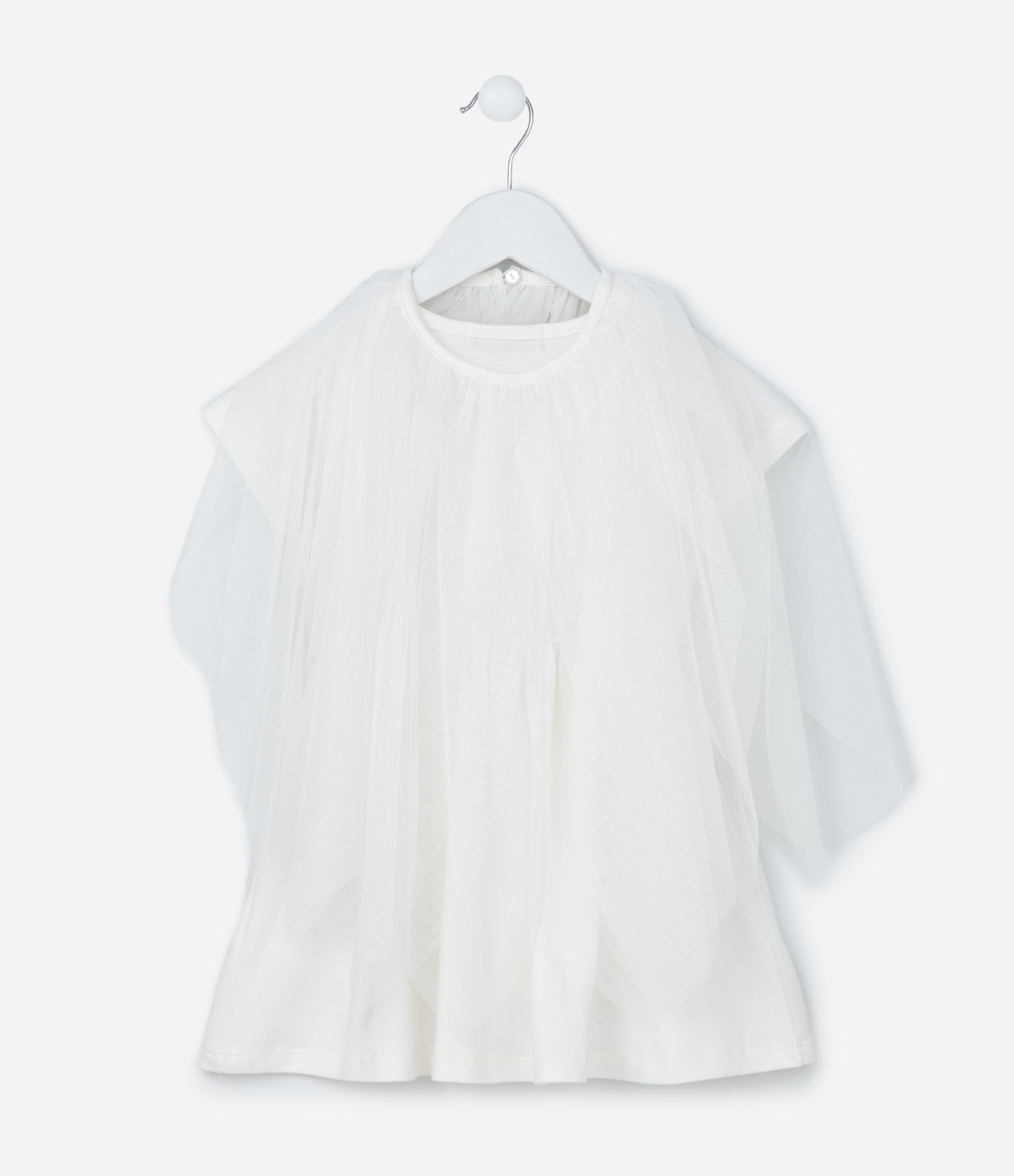 Vestido Infantil com Estampa e Capa Fastasma - Tam 1 a 6 Anos Branco 3