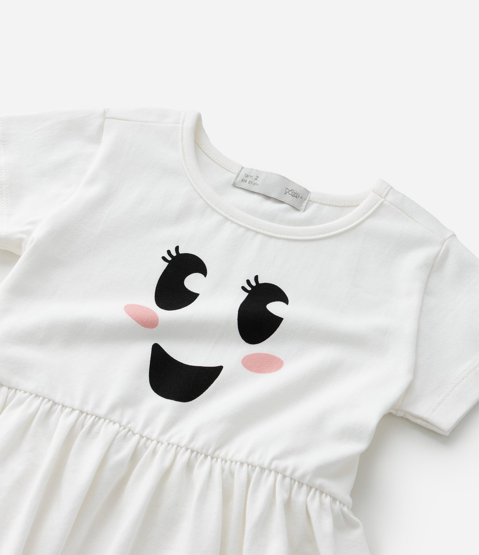 Vestido Infantil com Estampa e Capa Fastasma - Tam 1 a 6 Anos Branco 6