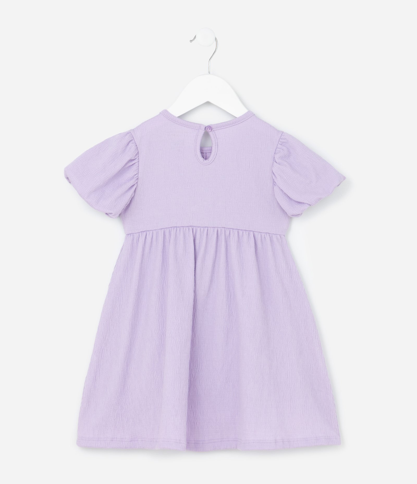 Vestido Infantil com Laços Texturizado - Tam 1 a 6 Anos Roxo 3
