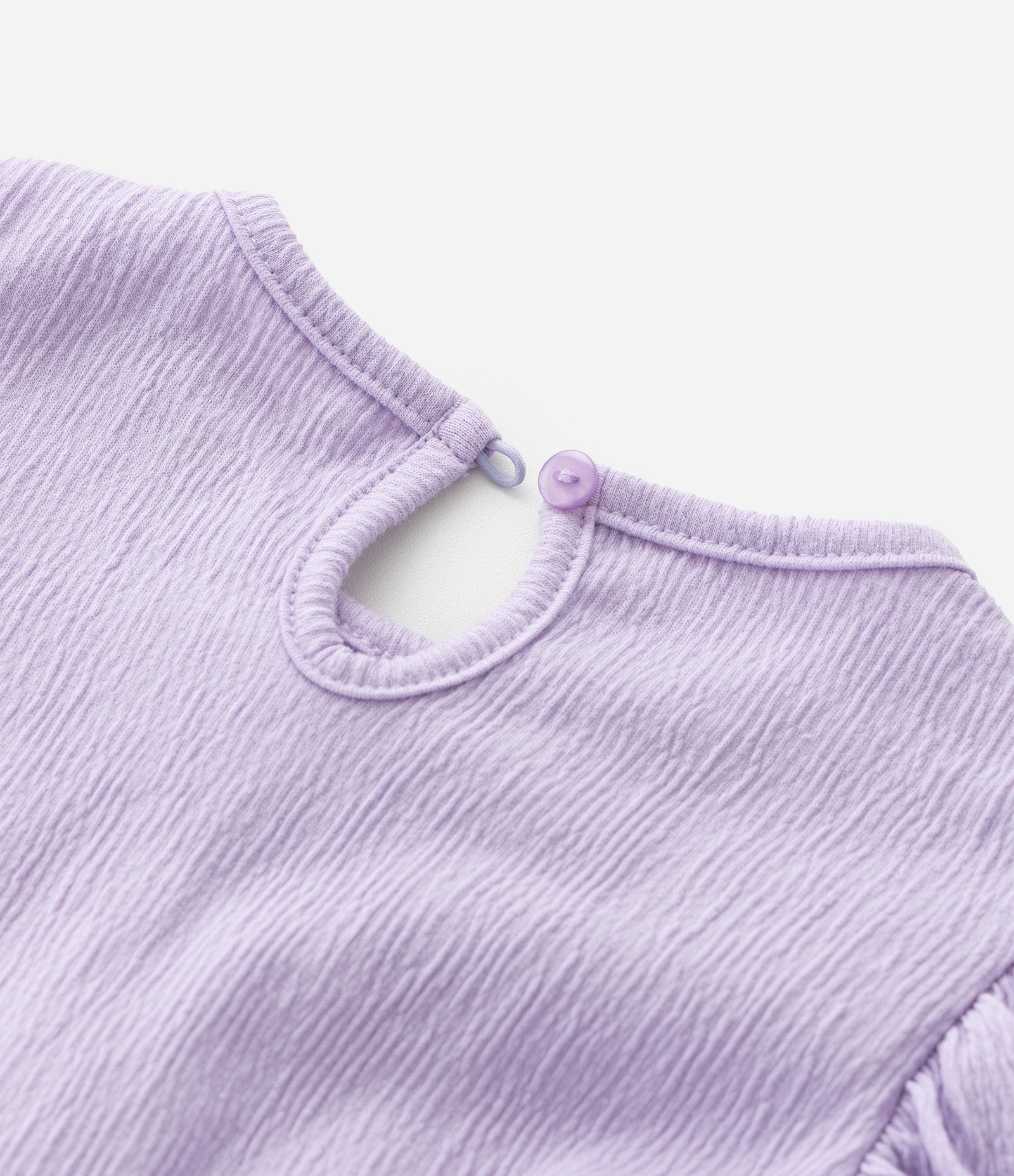Vestido Infantil com Laços Texturizado - Tam 1 a 6 Anos Roxo 5