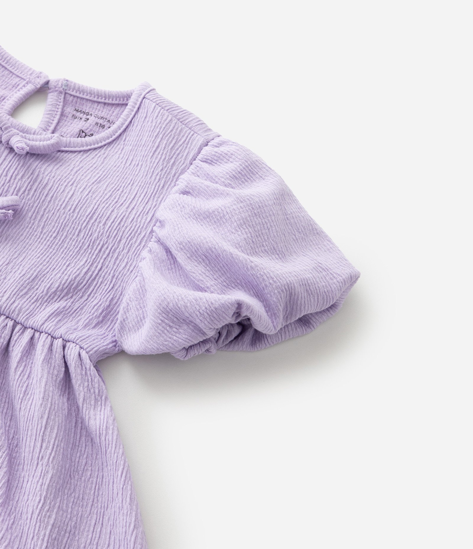 Vestido Infantil com Laços Texturizado - Tam 1 a 6 Anos Roxo 6
