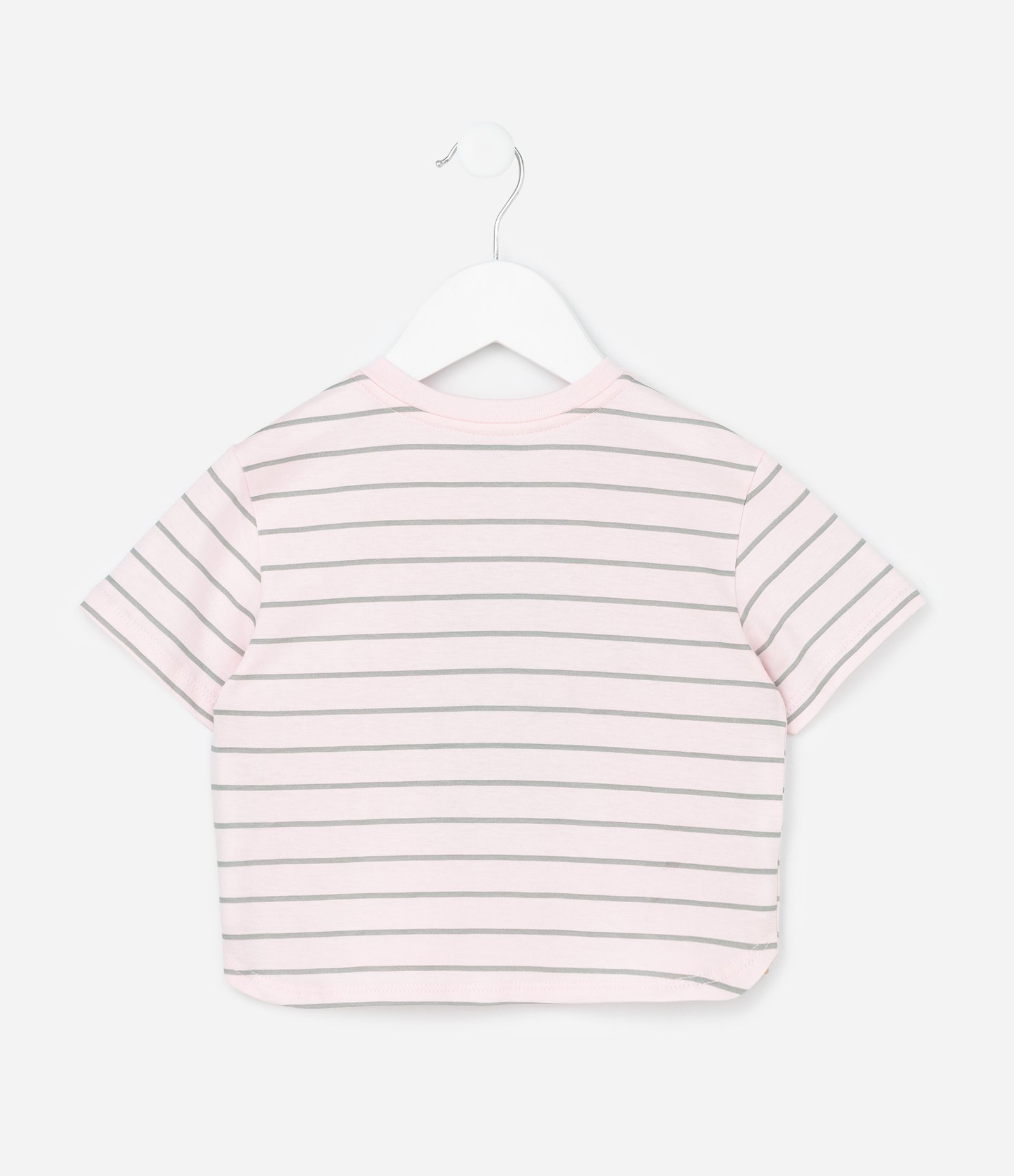Blusa Infantil com Estampa Listrada e Ursinha - Tam 1 a 6 Anos Rosa 3