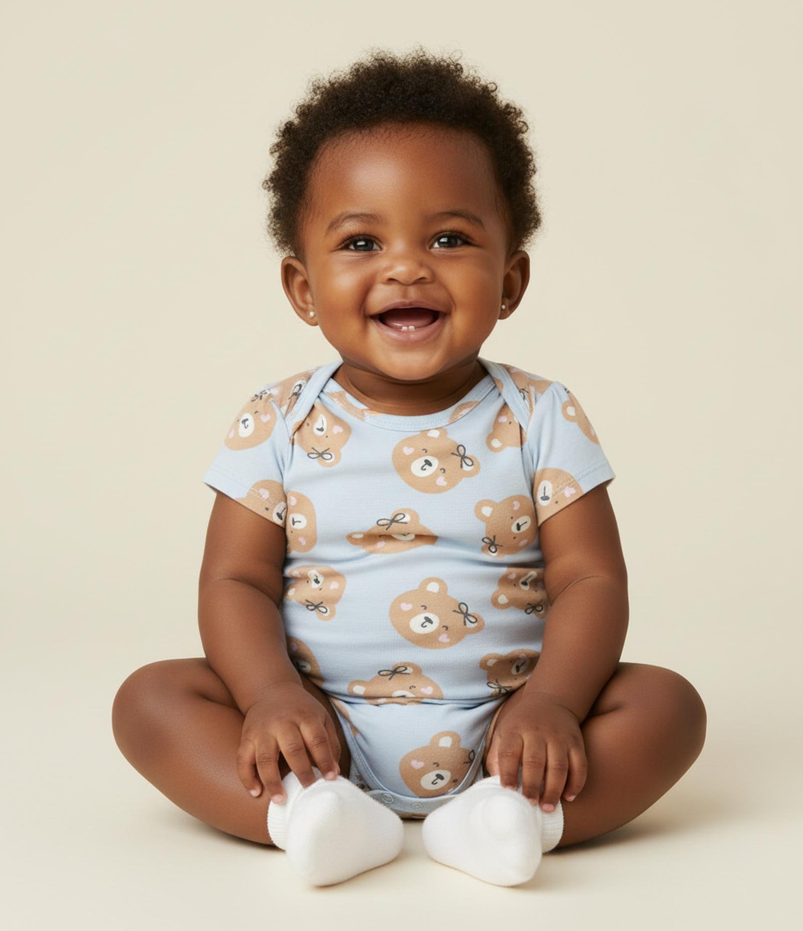 Body Infantil com Estampa de Ursinho - Tam 0 a 18 Meses Azul 1