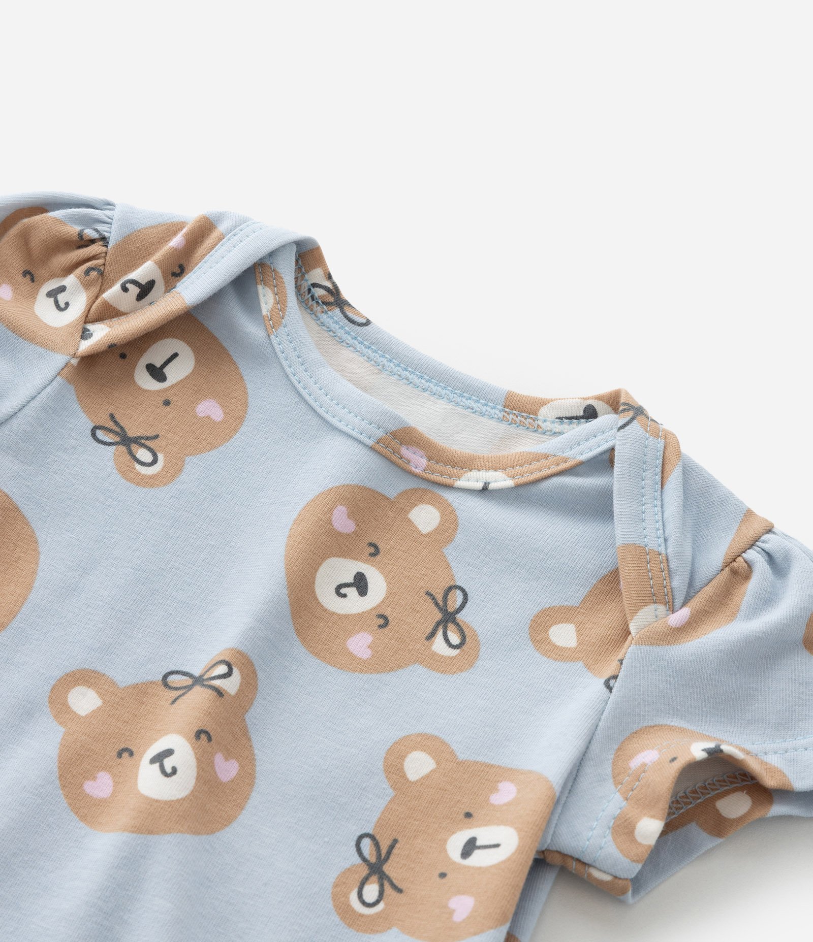 Body Infantil com Estampa de Ursinho - Tam 0 a 18 Meses Azul 7