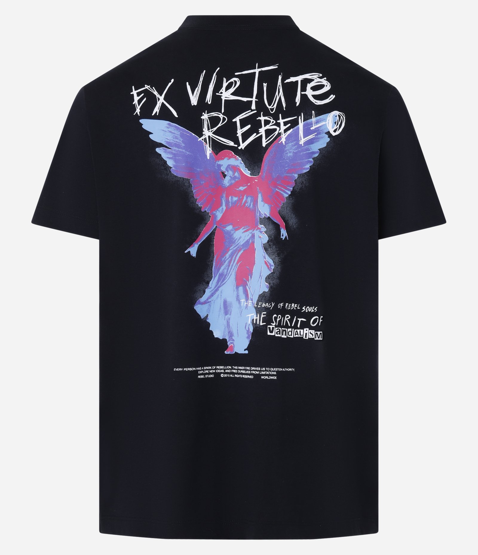 Camiseta Comfort em Algodão com Estampa de Anjo e Lettering Preto 8